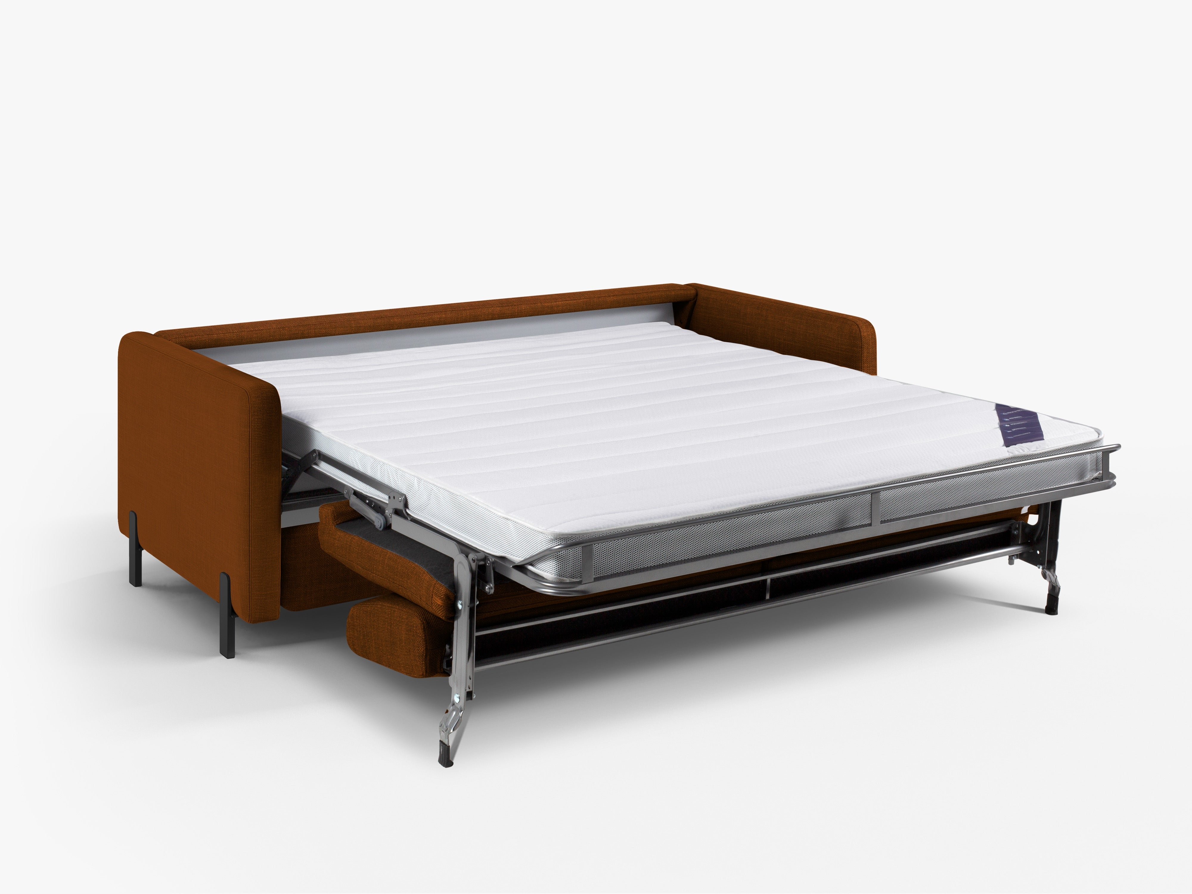 Sofa 2-sitzig mit Schlaf-Funktion GLORIA ziegelrot Chenille