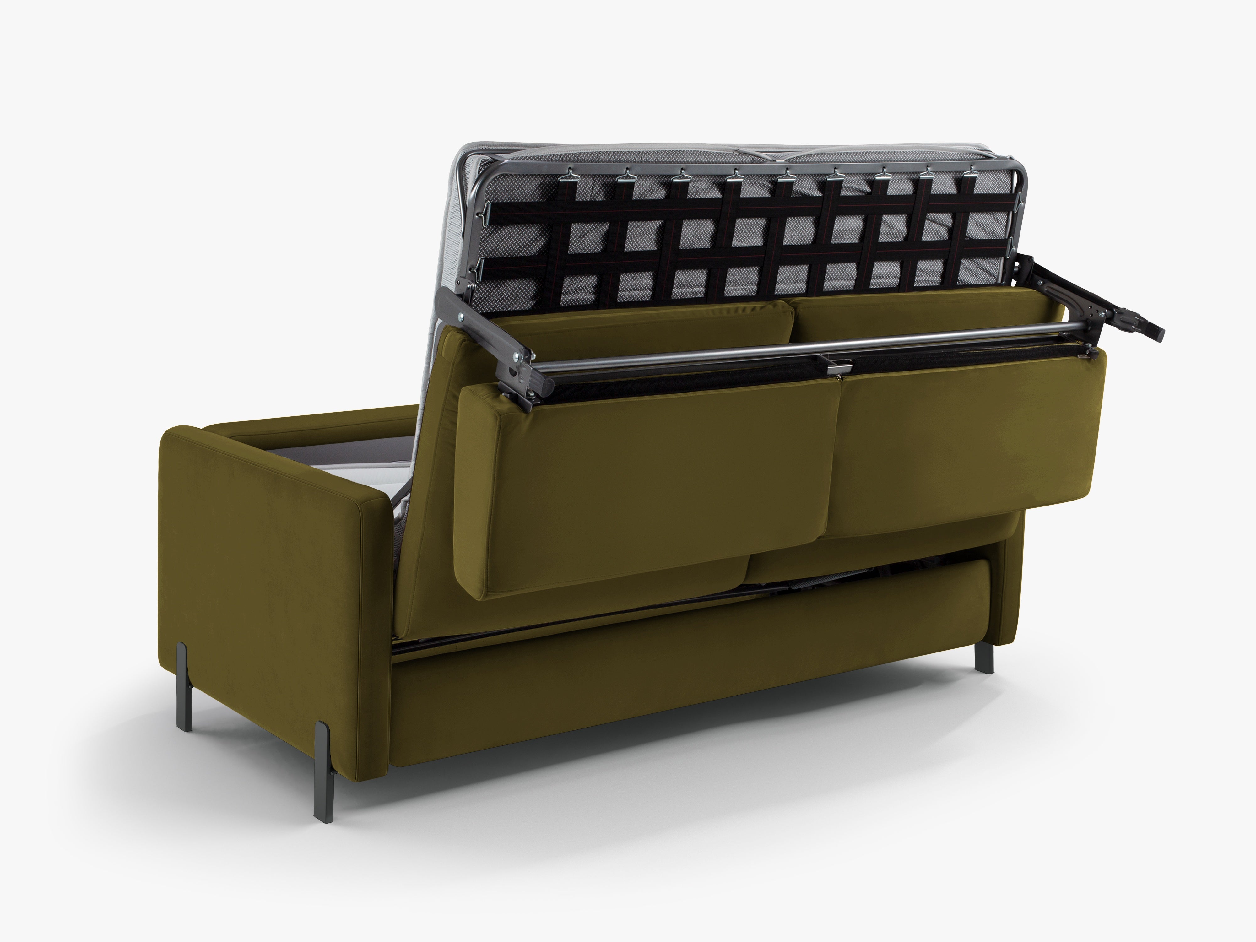 Sofa aus Samt für 2 Personen mit Schlaf-Funktion GLORIA grün