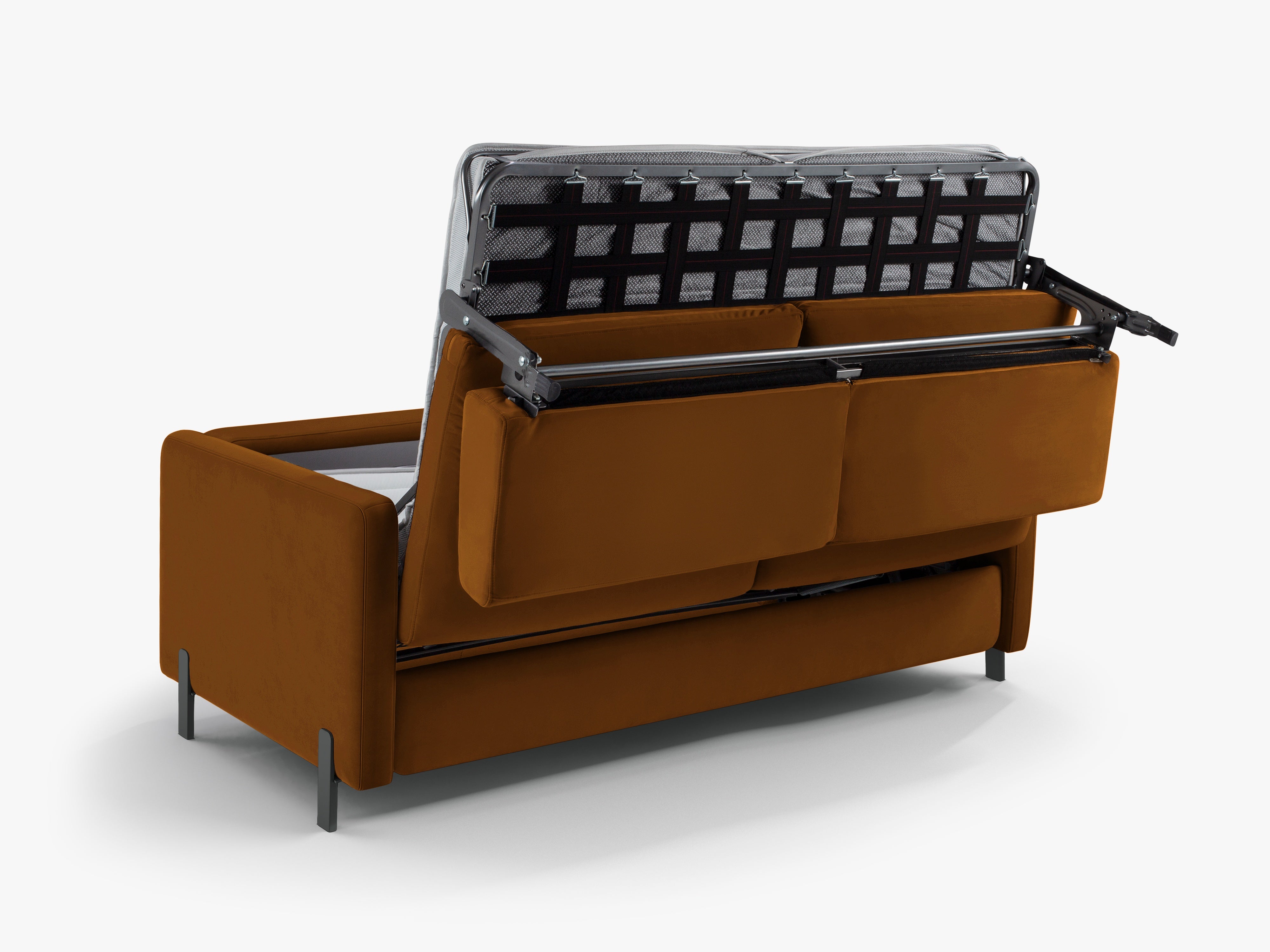 Velvet 2-Seater Sofa with Sleeping Function GLORIA Brown