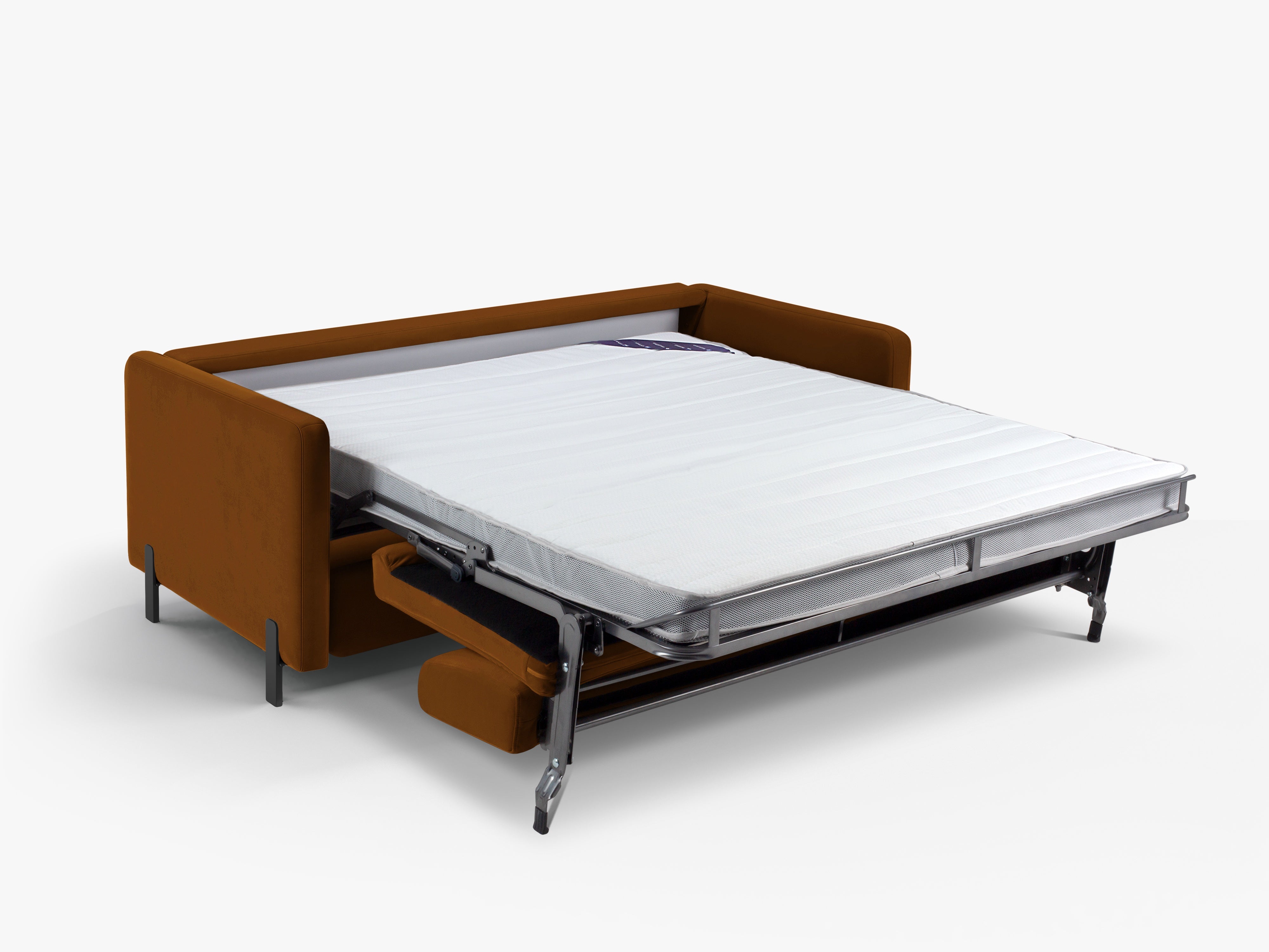 Velvet 2-Seater Sofa with Sleeping Function GLORIA Brown