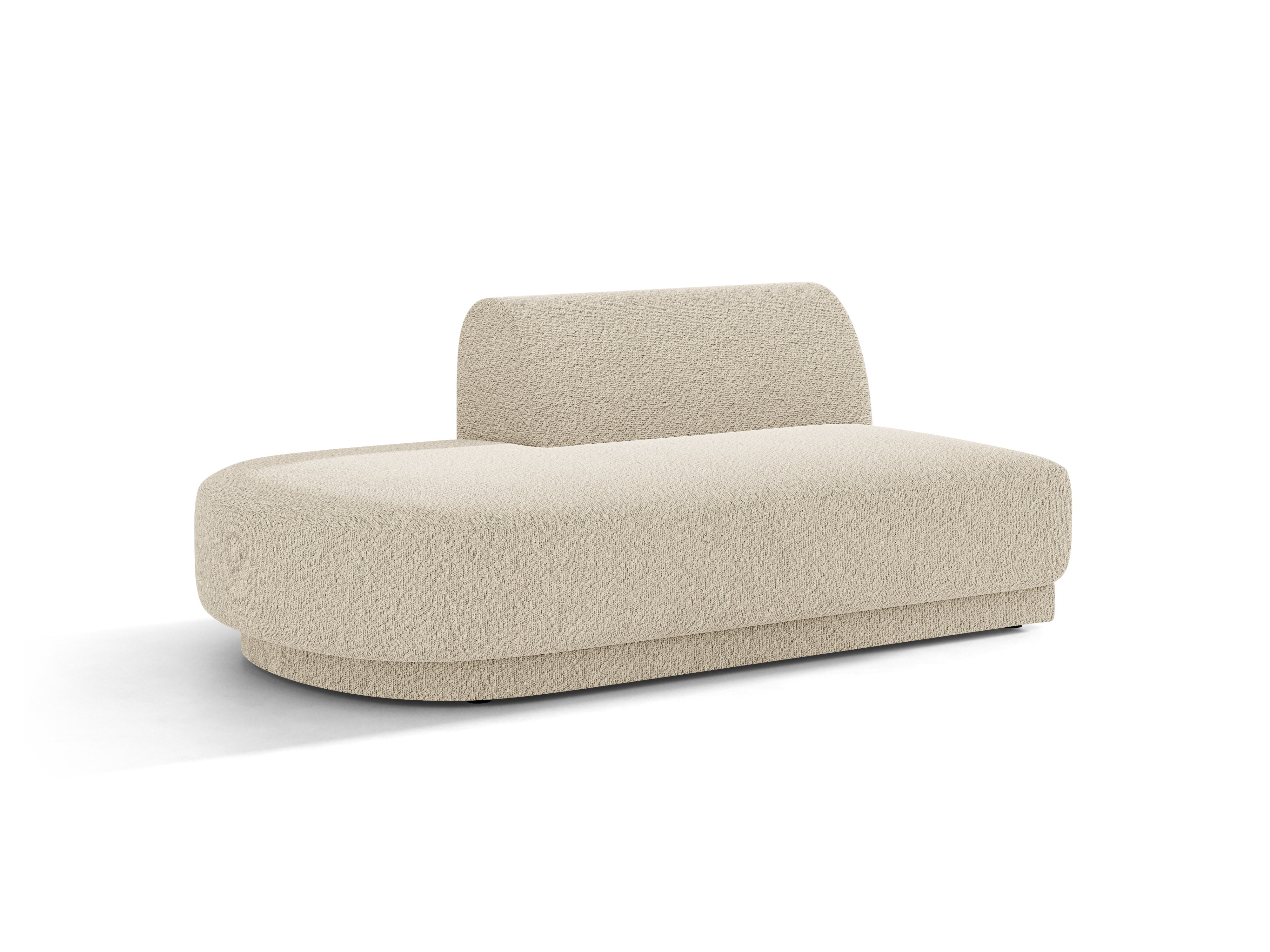 Beige boucle 2-zits linkszijdige chaise longue MILEY
