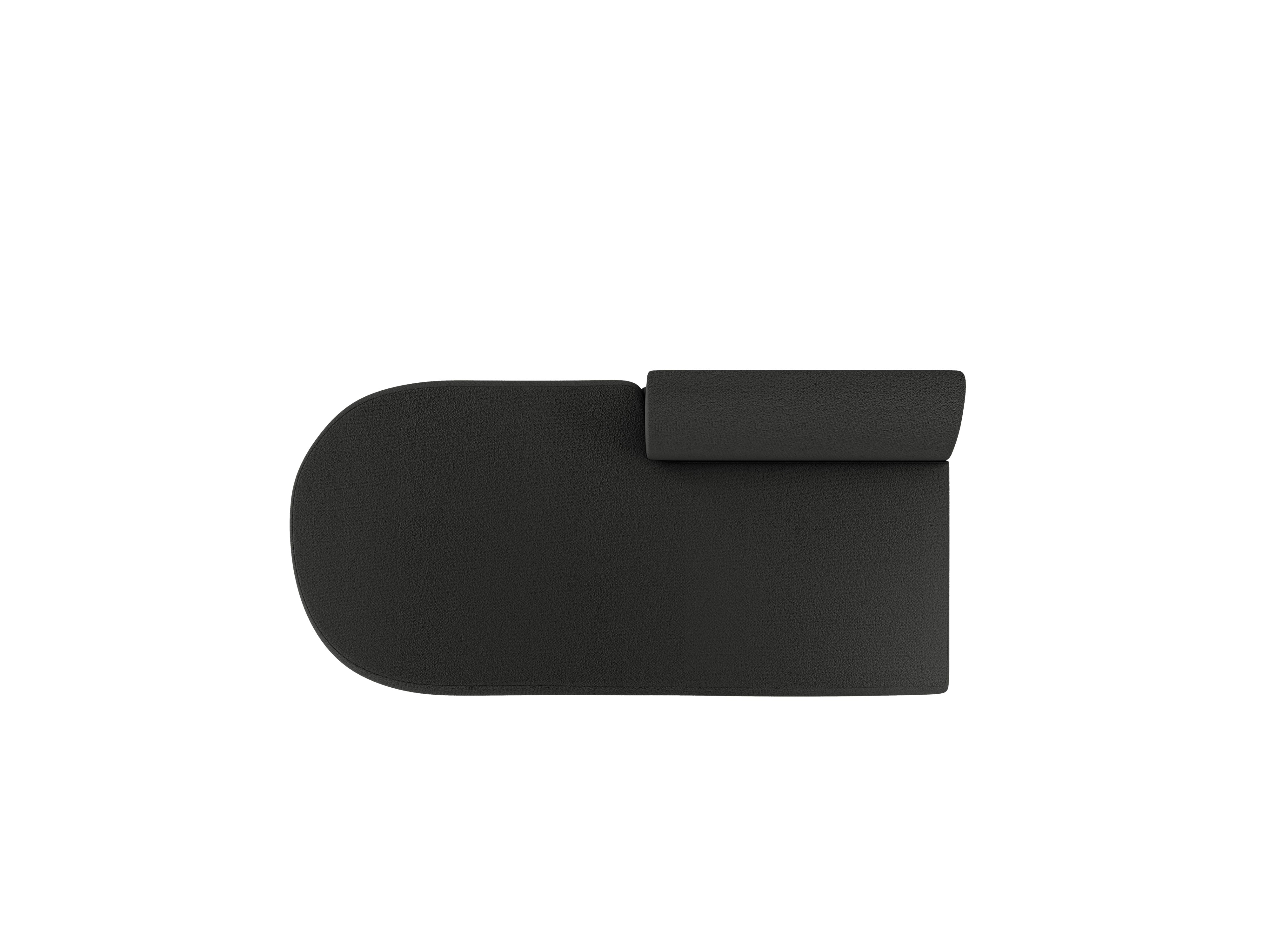 Szezlong 2-persoons links MILEY zwart boucle