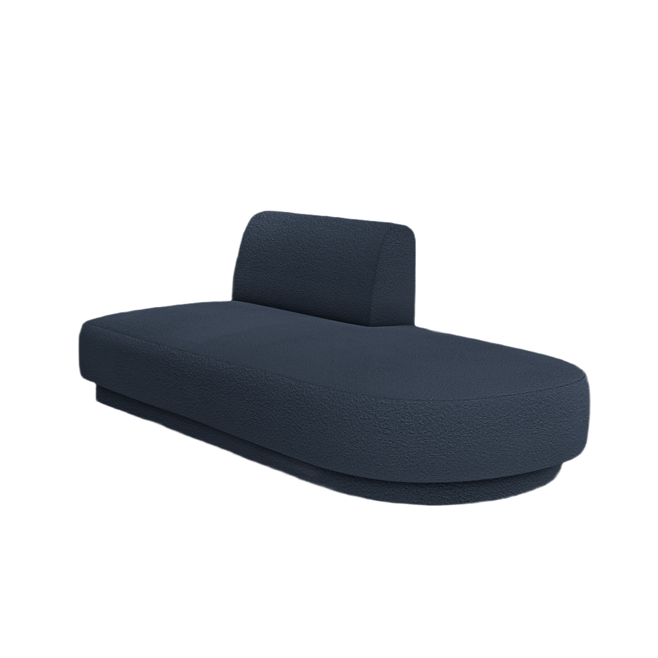 Rechthoekige 2-persoons chaise longue MILEY donkerblauwe boucle