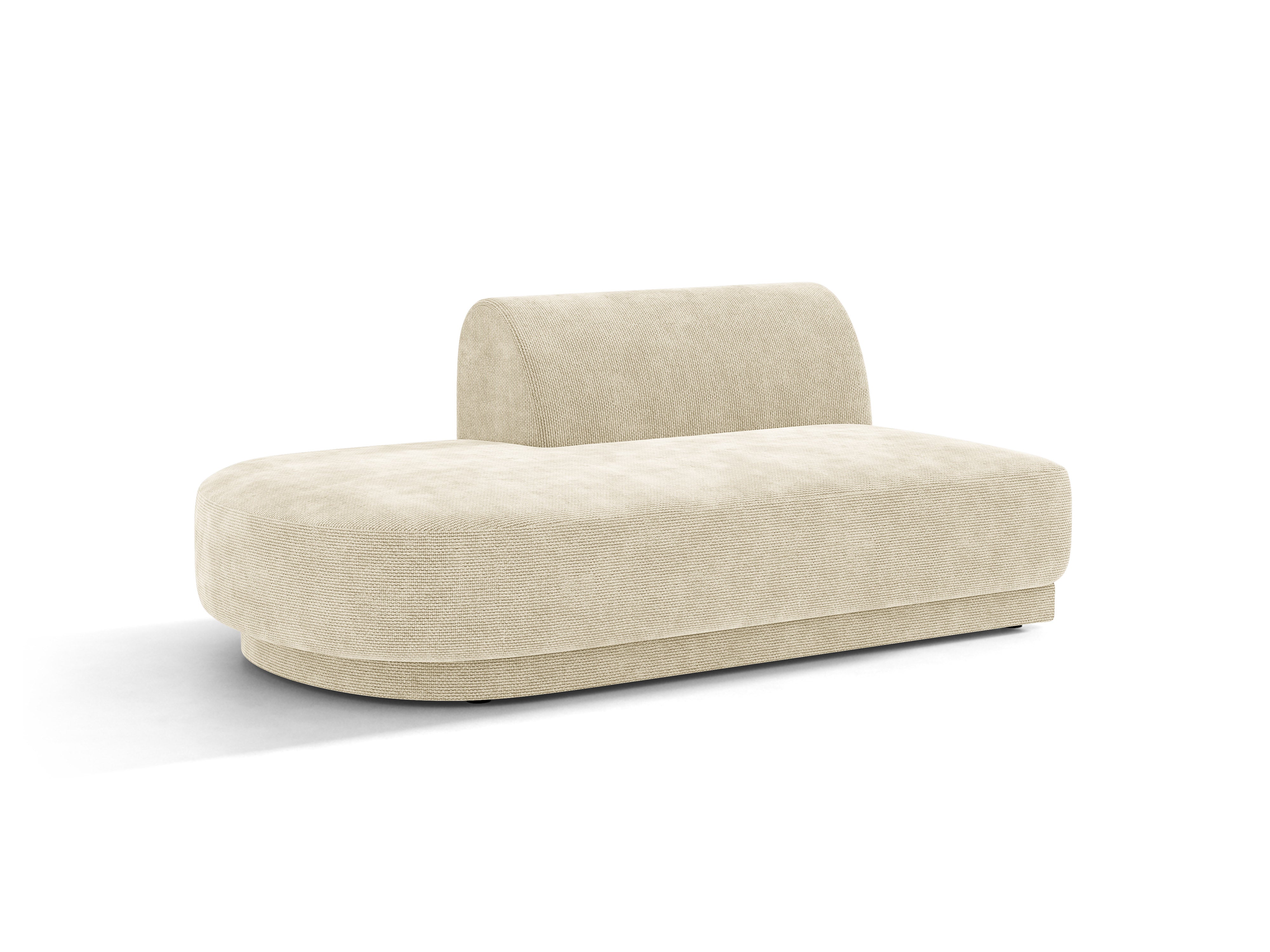 Sofa 2-persoons links MILEY lichtbeige chenille zijdeachtig