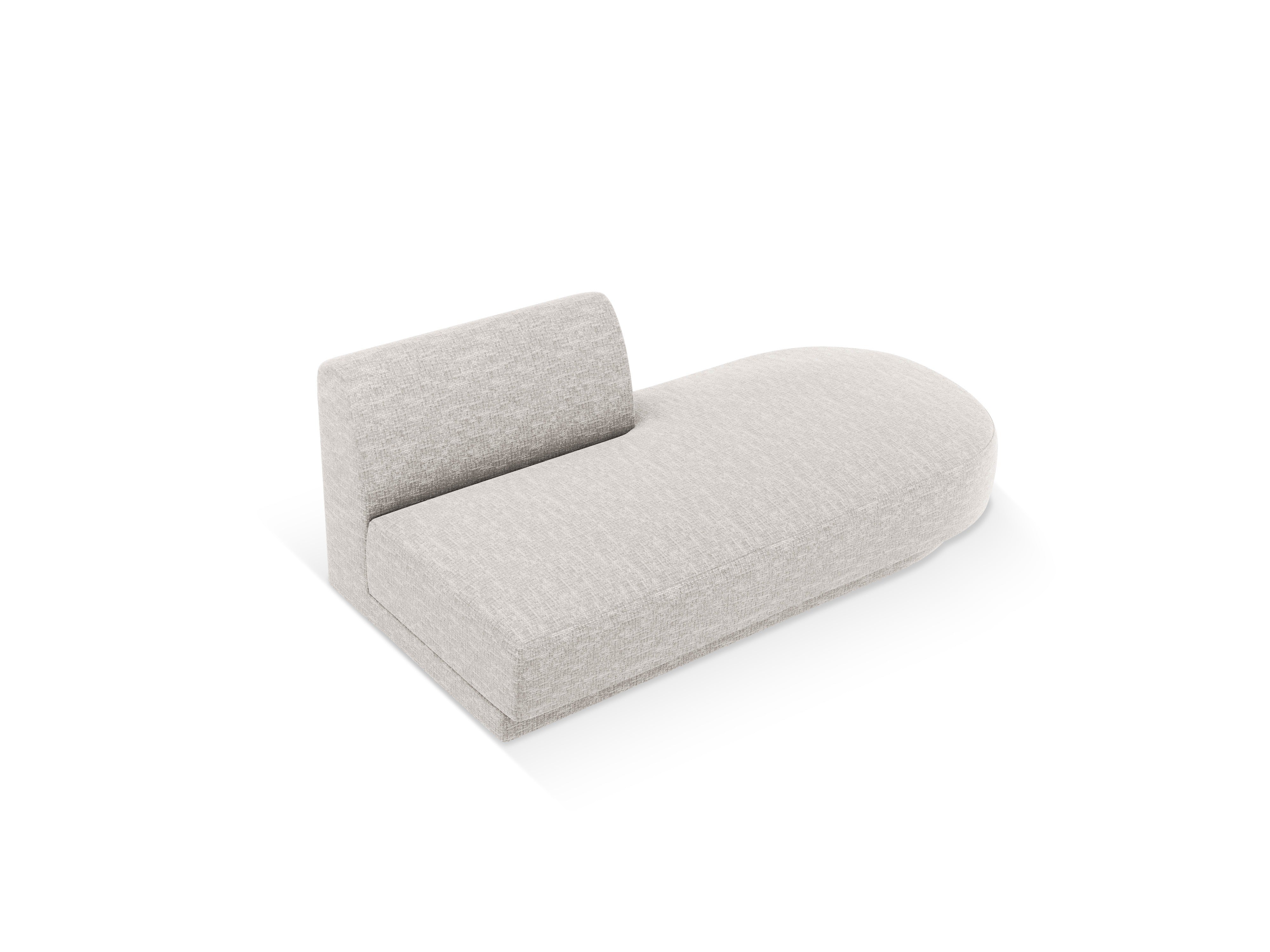 Right-facing 2-seater chaise longue MILEY light gray silky chenille