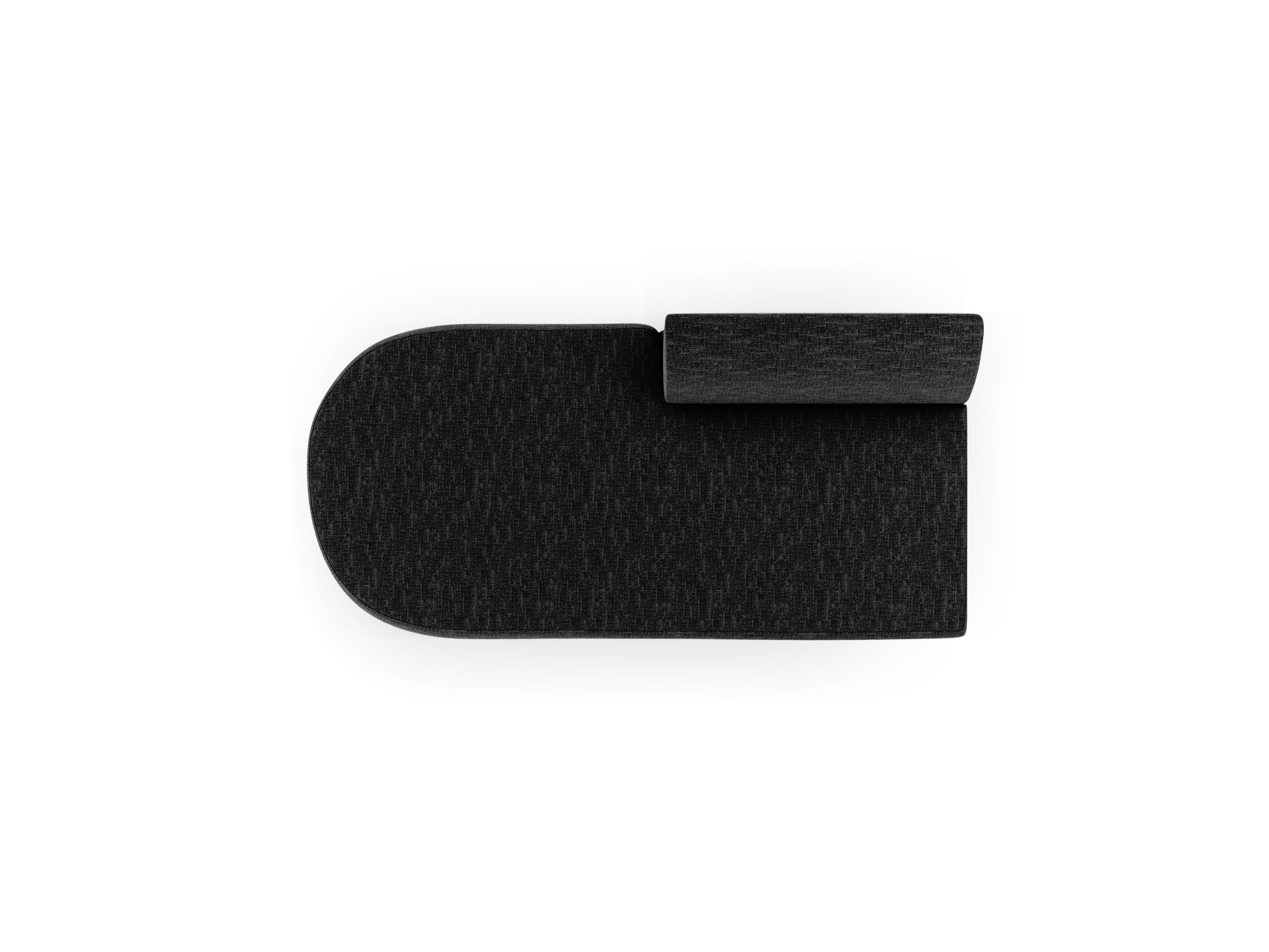 MILEY zwarte chenille 2-persoons linkszijdige chaise longue