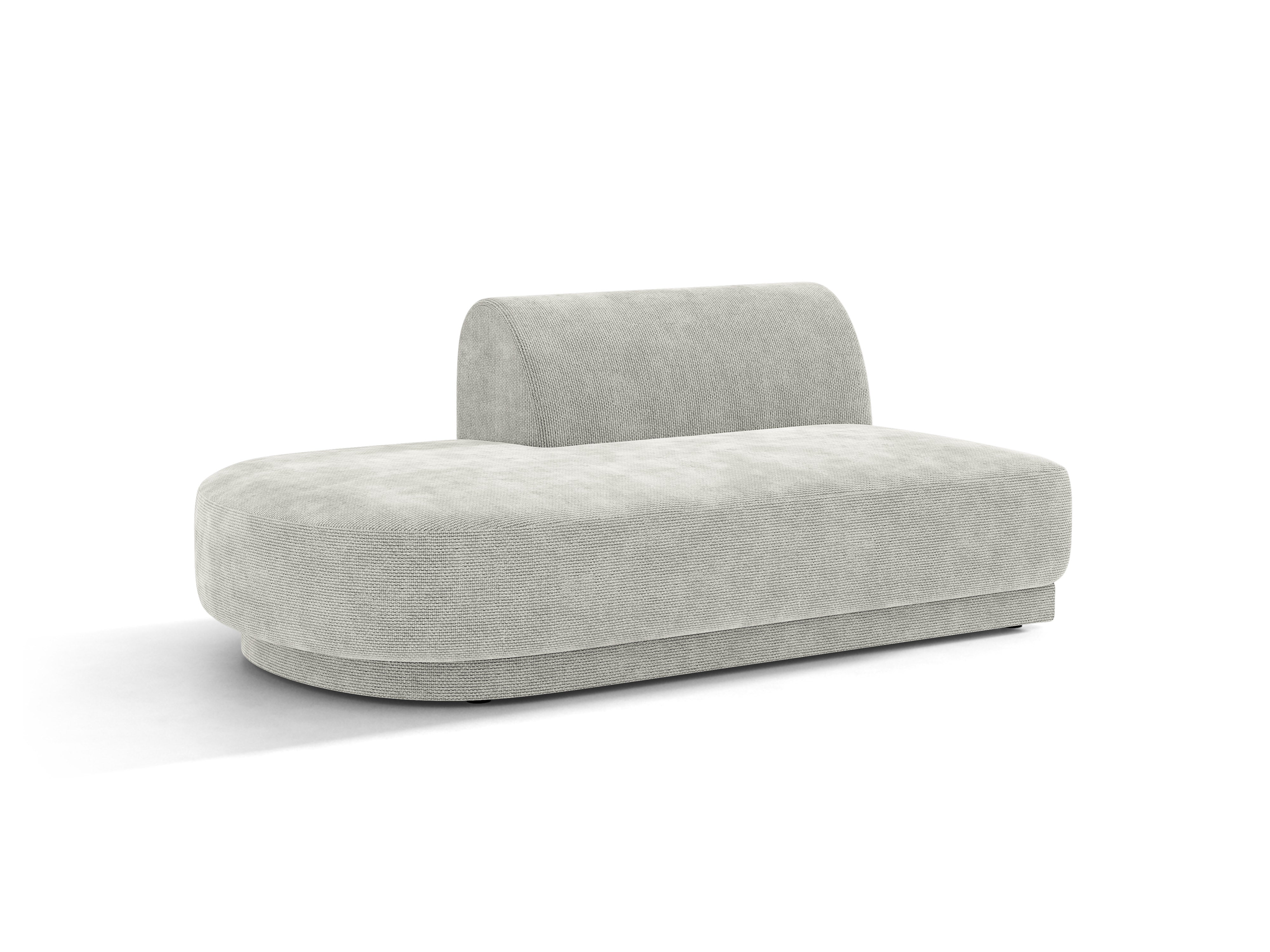 MILEY grijze chenille 2-persoons linkszijdige chaise longue