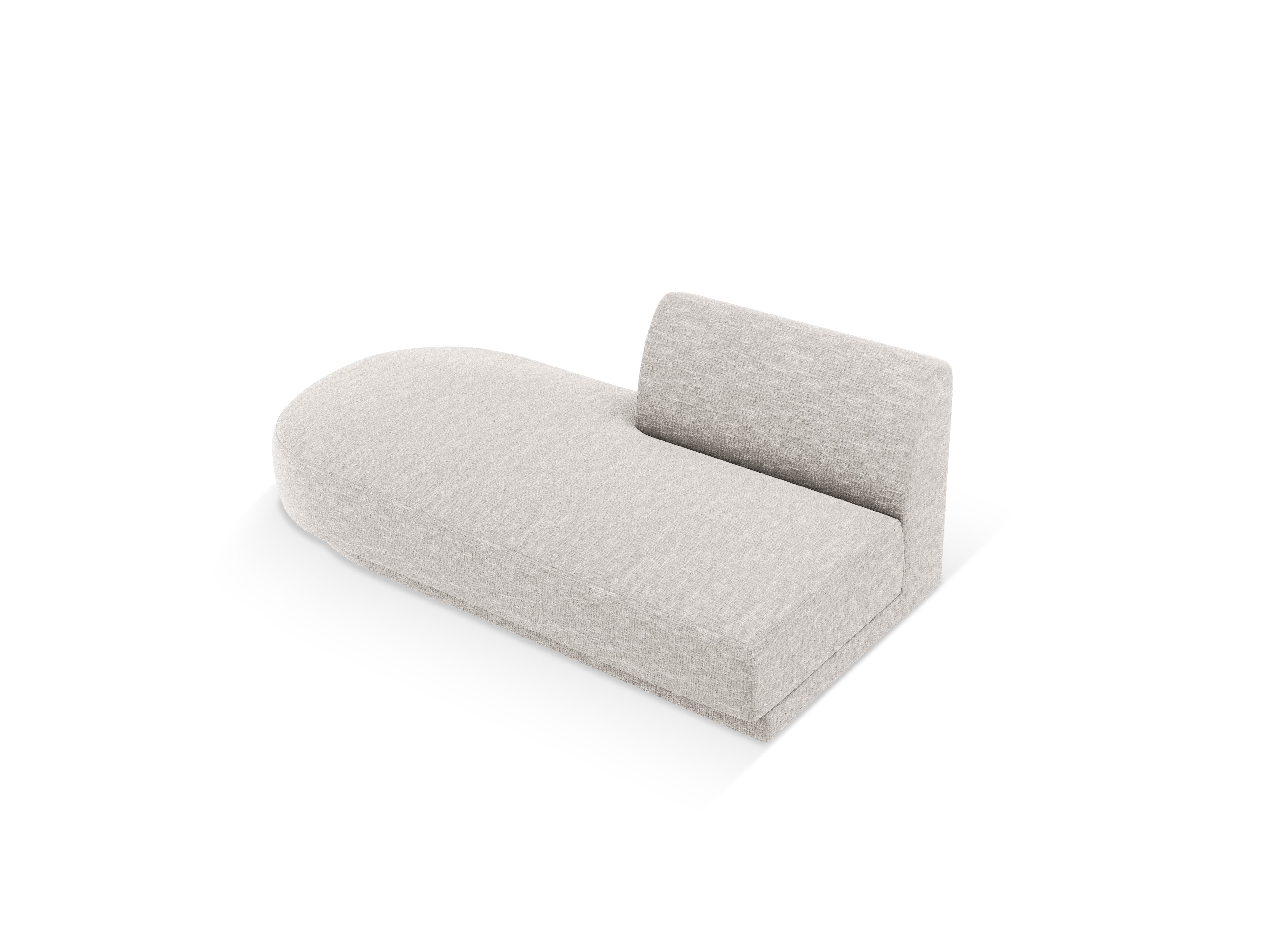 MILEY grijze chenille 2-persoons linkszijdige chaise longue
