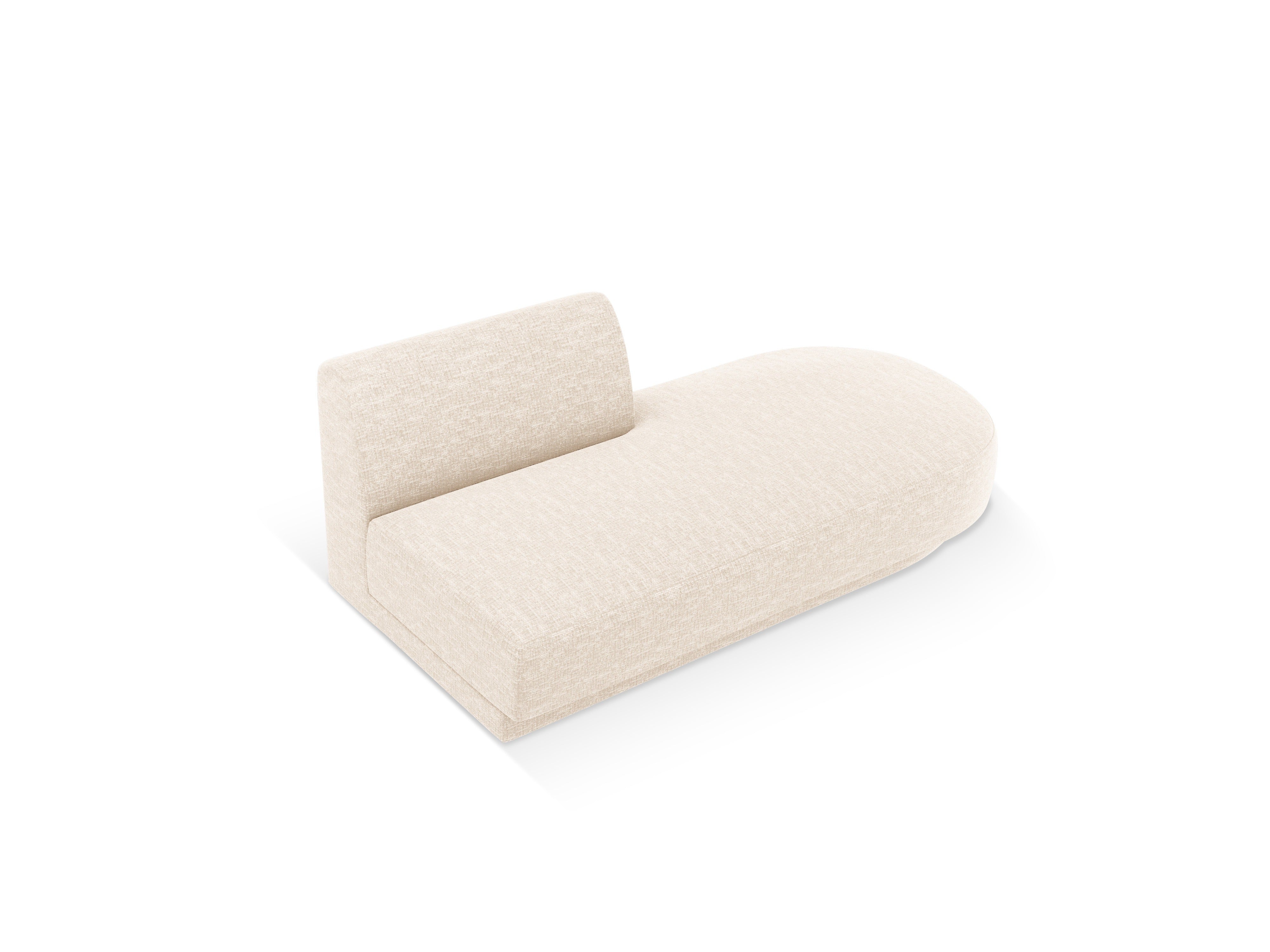 Right-facing 2-seater chaise longue MILEY ivory chenille
