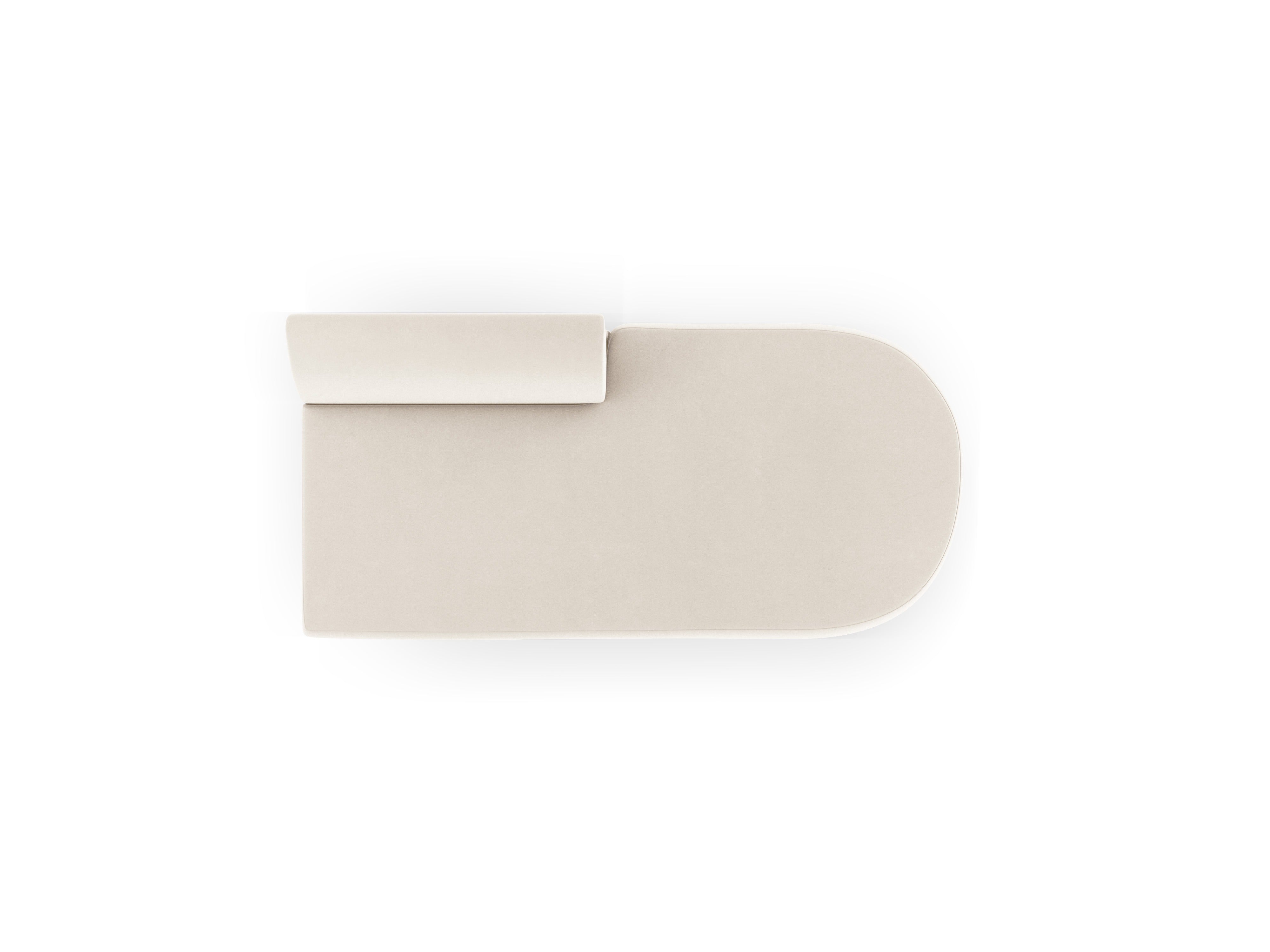 Szezlong 2-persoons fluwelen rechts MILEY lichtbeige