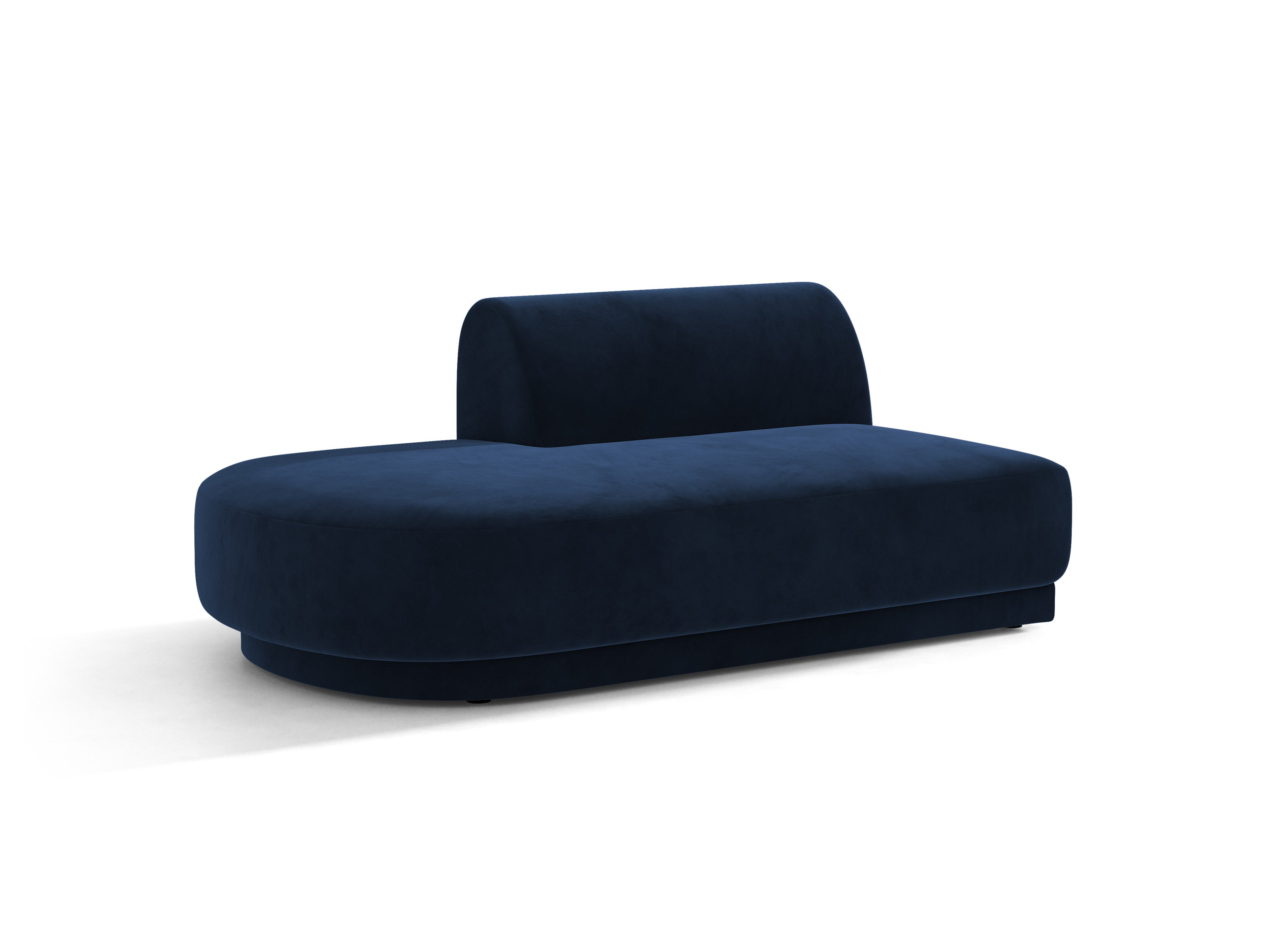 Twee-zits fluwelen linkszijdige chaise longue MILEY koninklijk blauw
