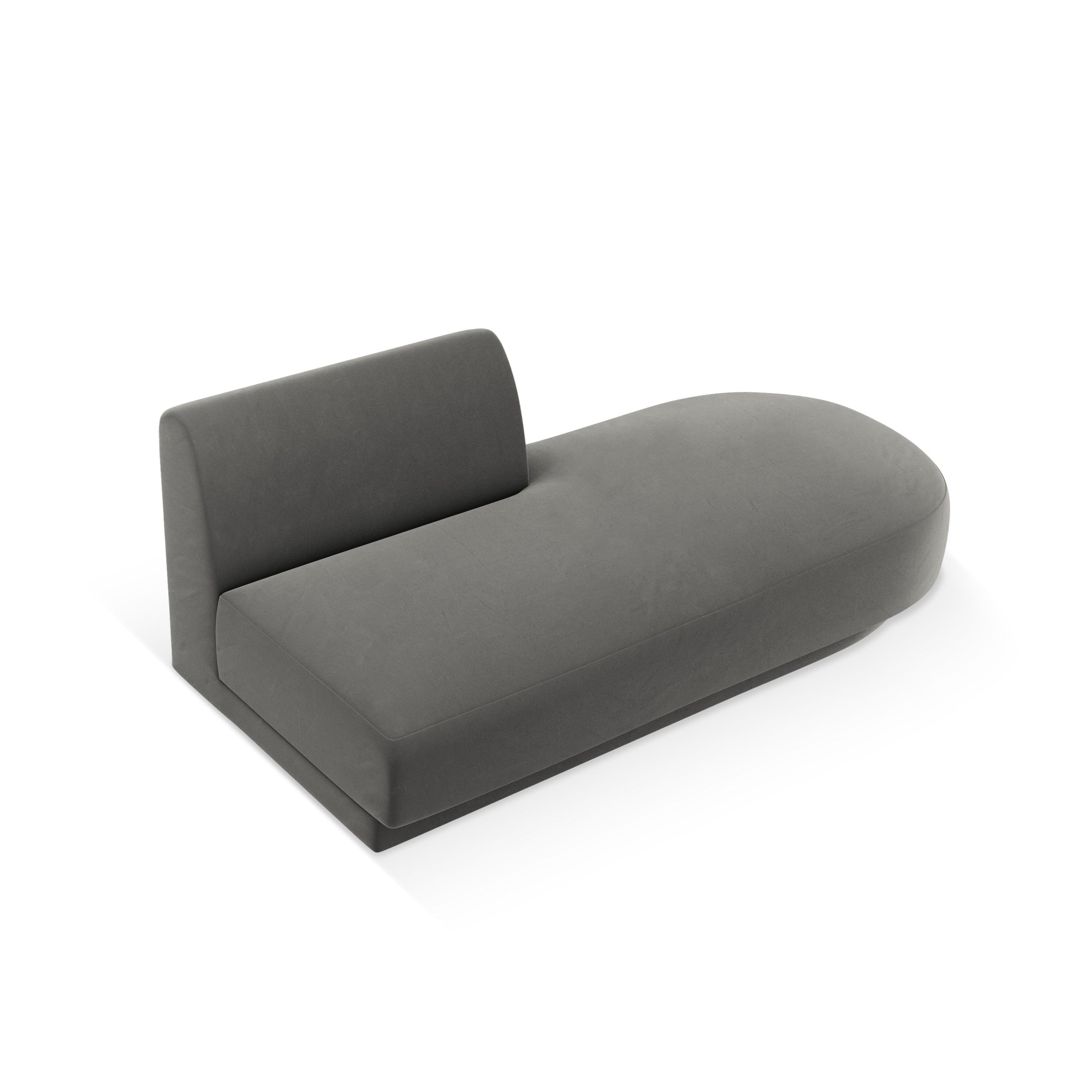 2-sitziger samtiger Szezlong rechts MILEY hellgrau