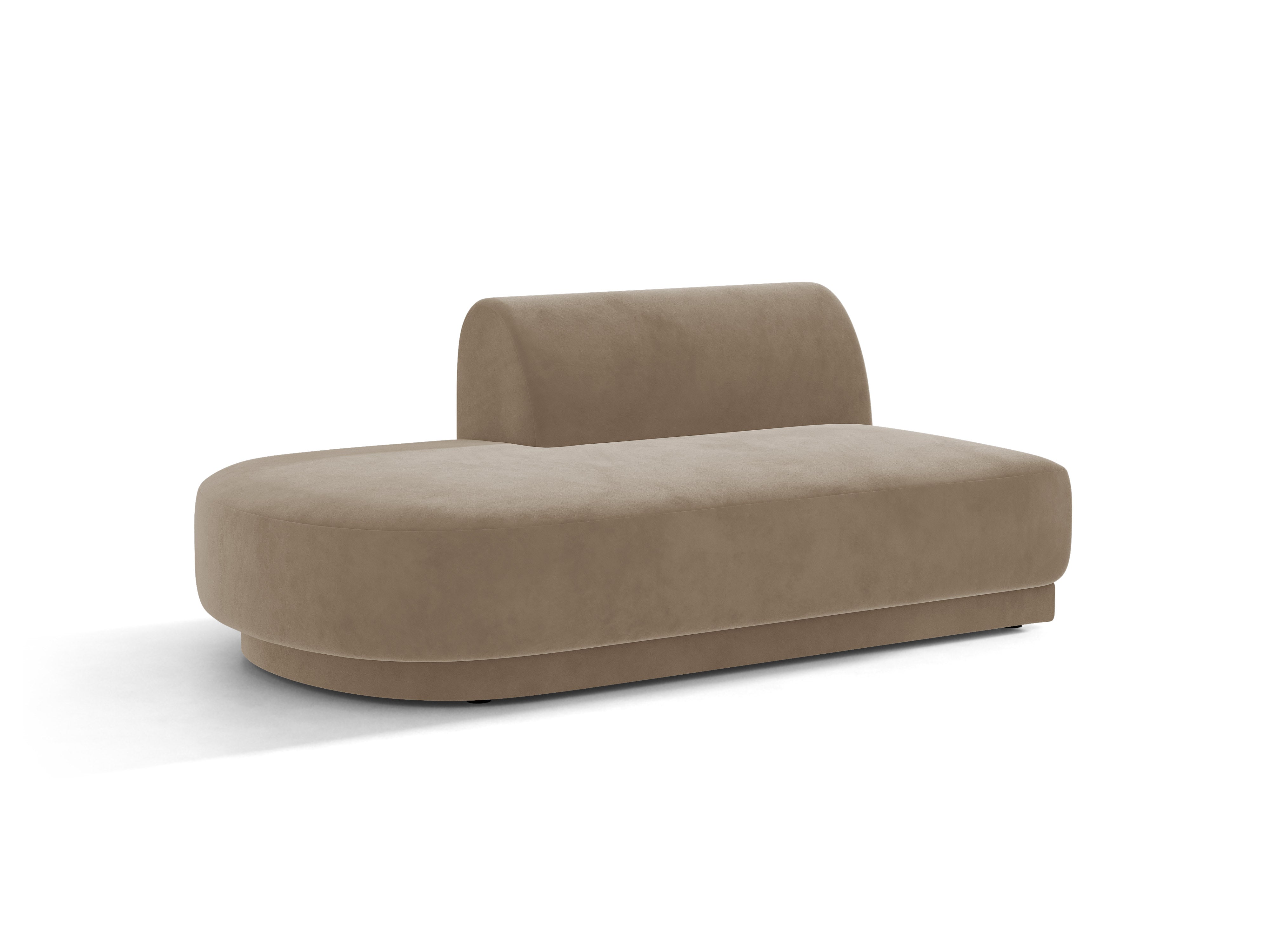 Szezlong 2-persoons fluwelen links MILEY cappuccino
