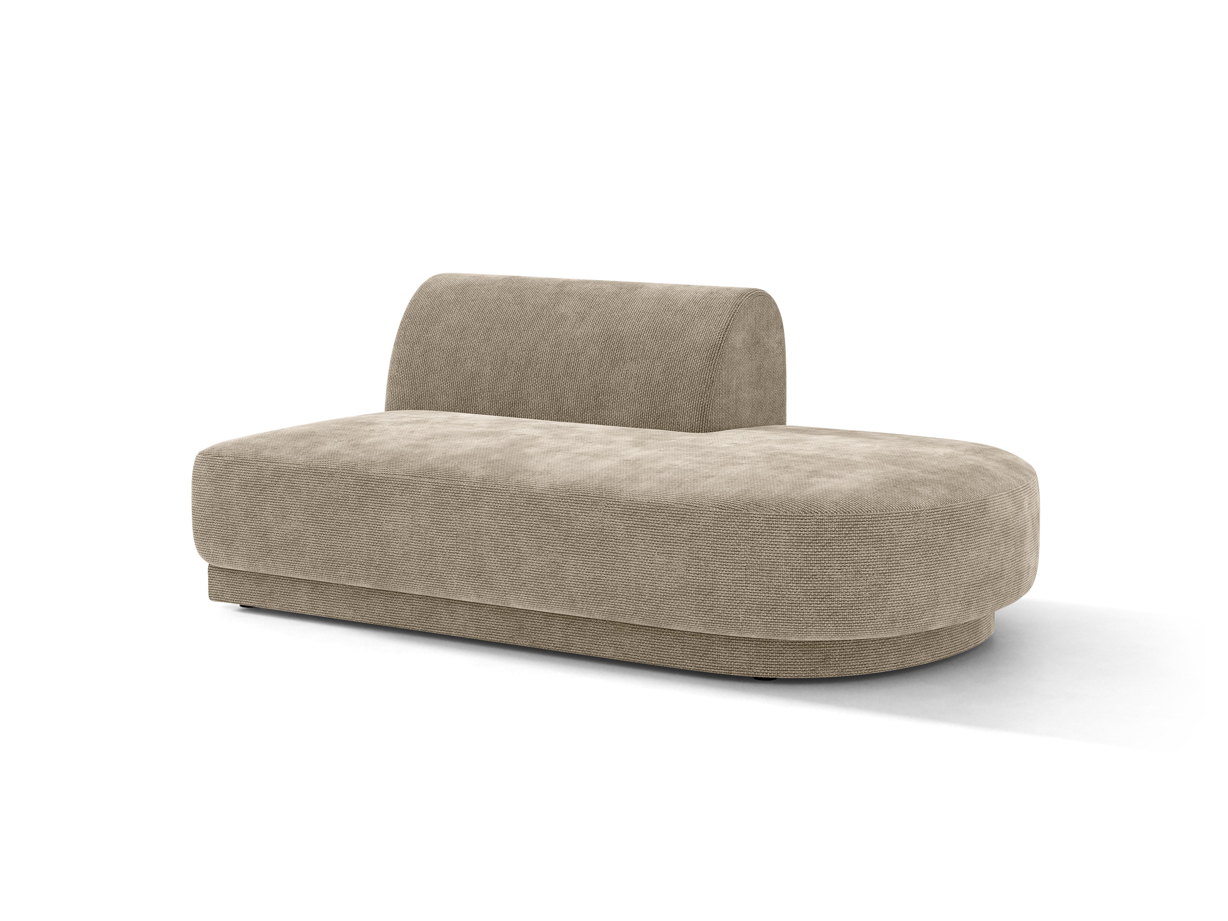 Beige zijligger voor 2 personen MILEY van zijdeachtige chenille