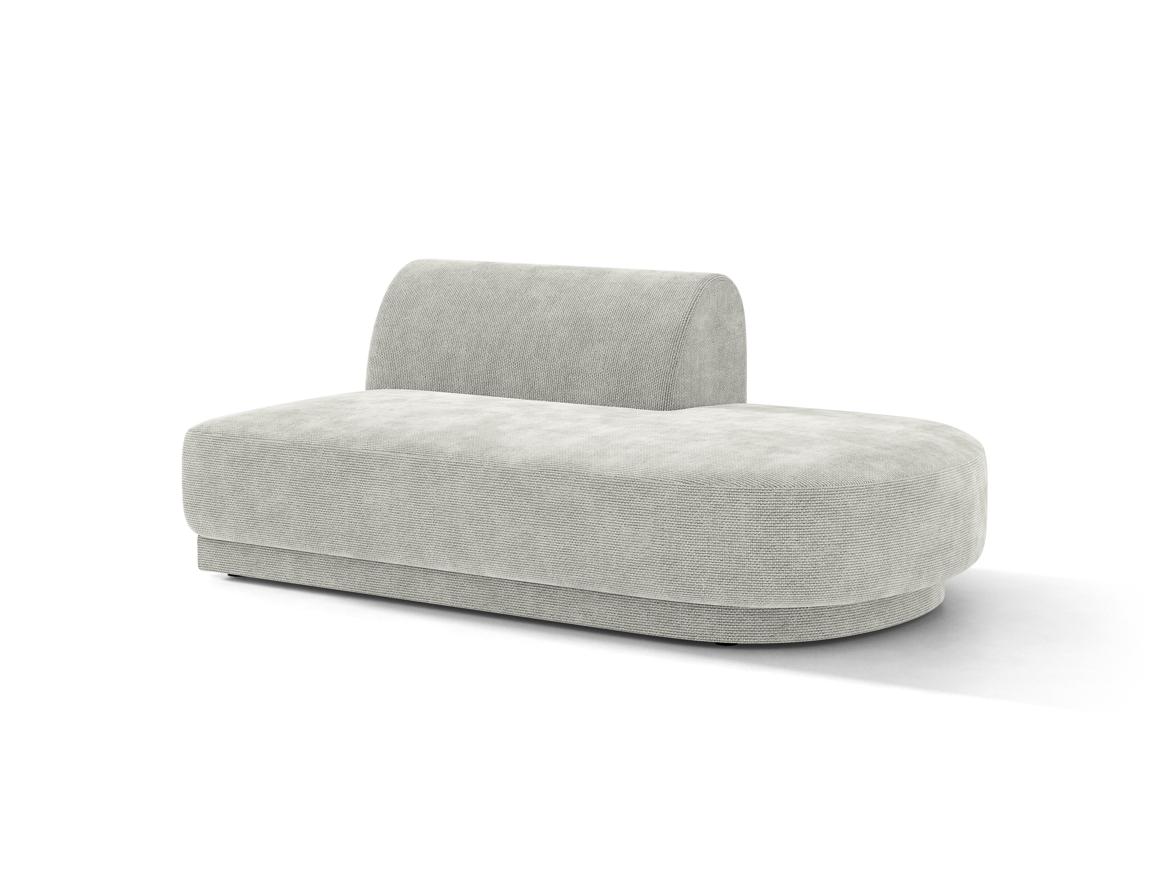 Rechthoekige 2-persoons chaise longue MILEY grijs chenille