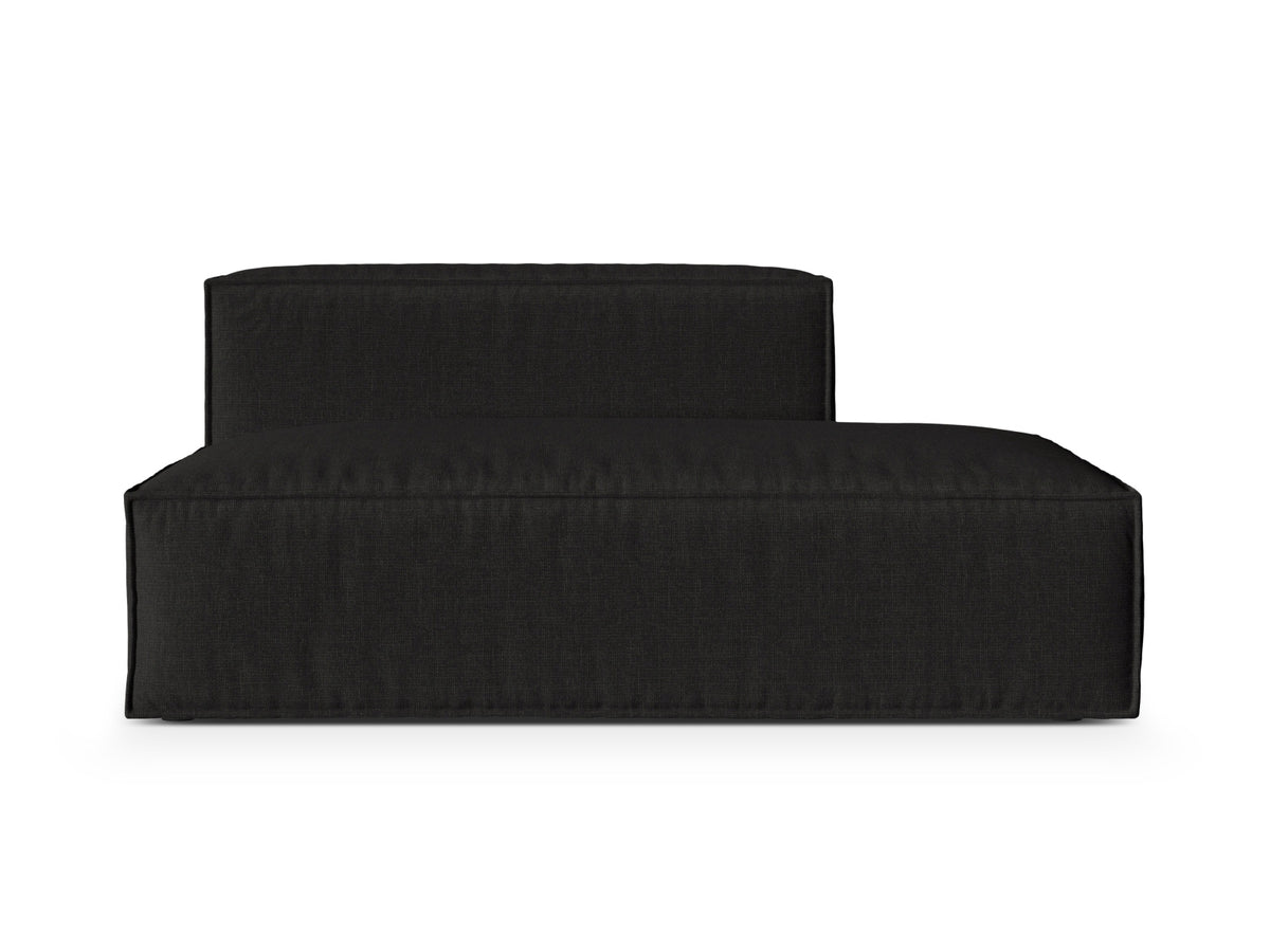 Sofa 3-osobowa z otomaną prawostronną NURIA czarny – Micadoni