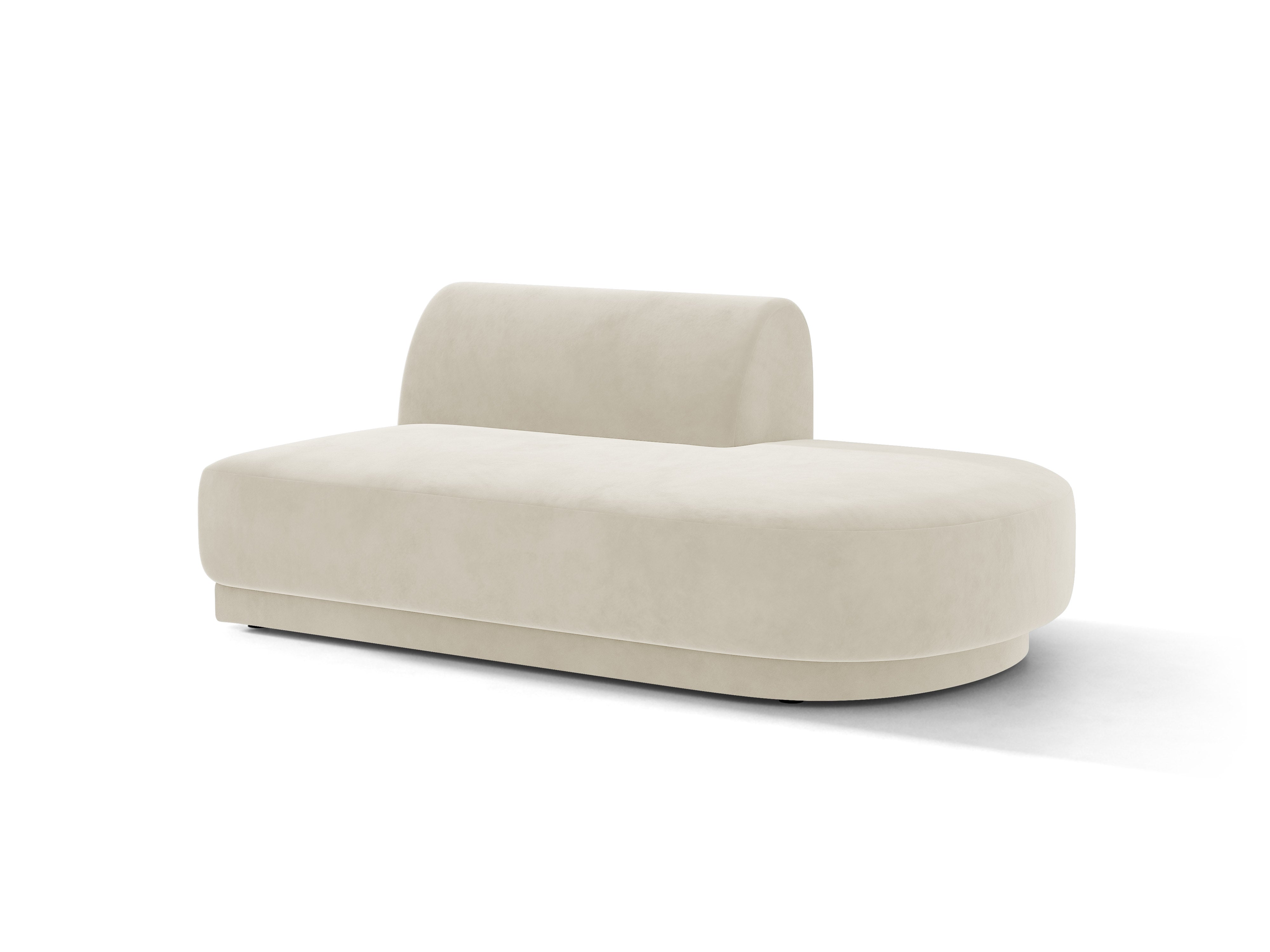 Szezlong 2-persoons fluwelen rechts MILEY lichtbeige