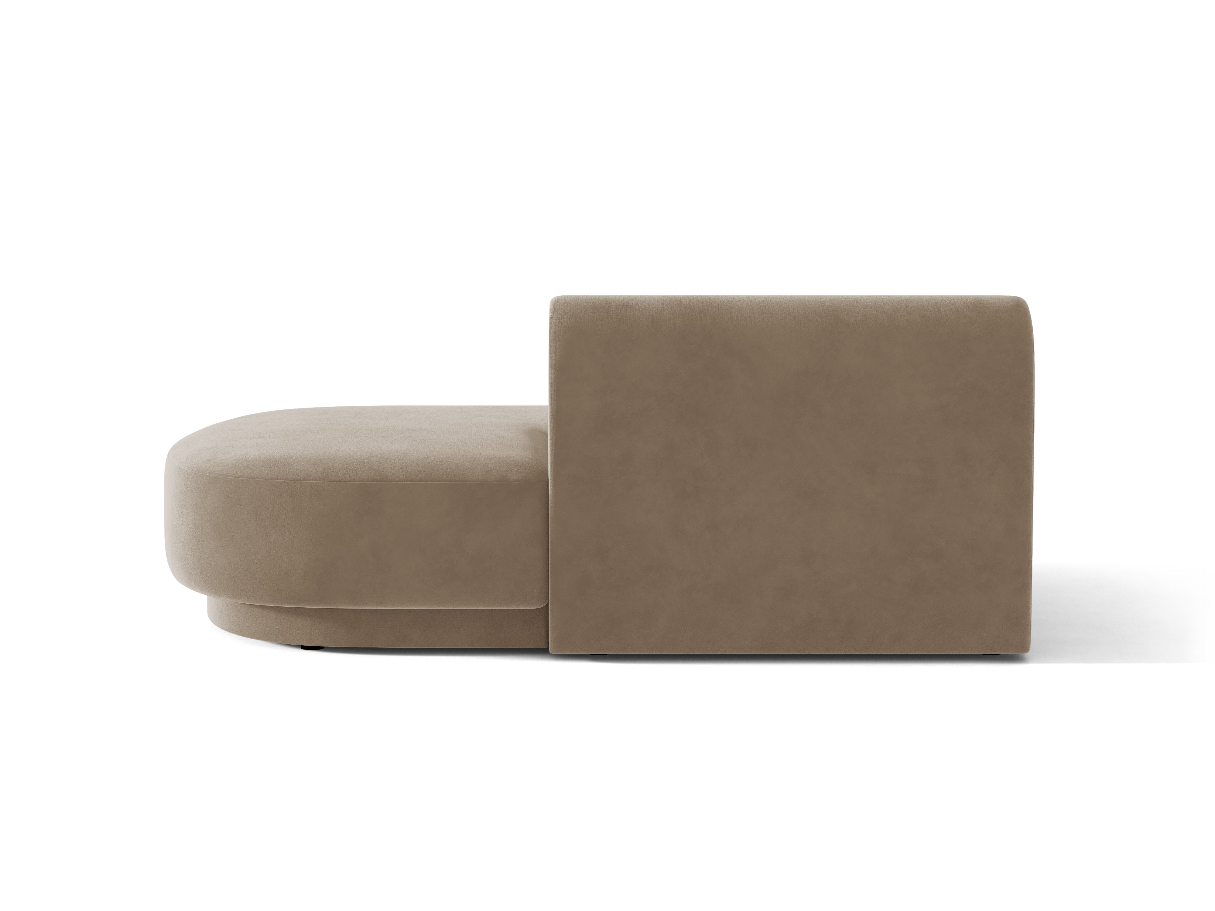 Szezlong 2-osobowy aksamitny prawostronny MILEY cappuccino – welur