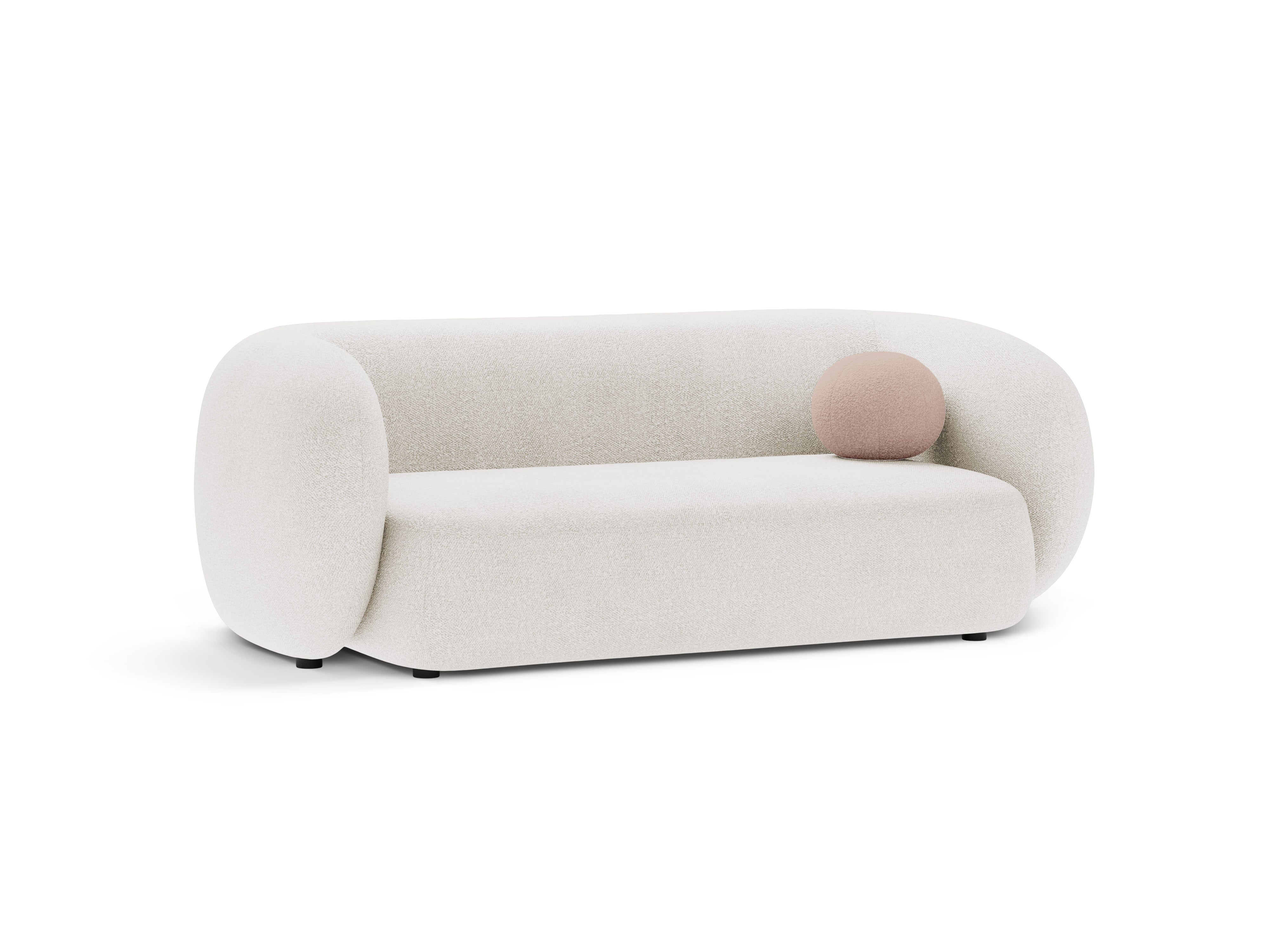 KATE white boucle 2-seater sofa