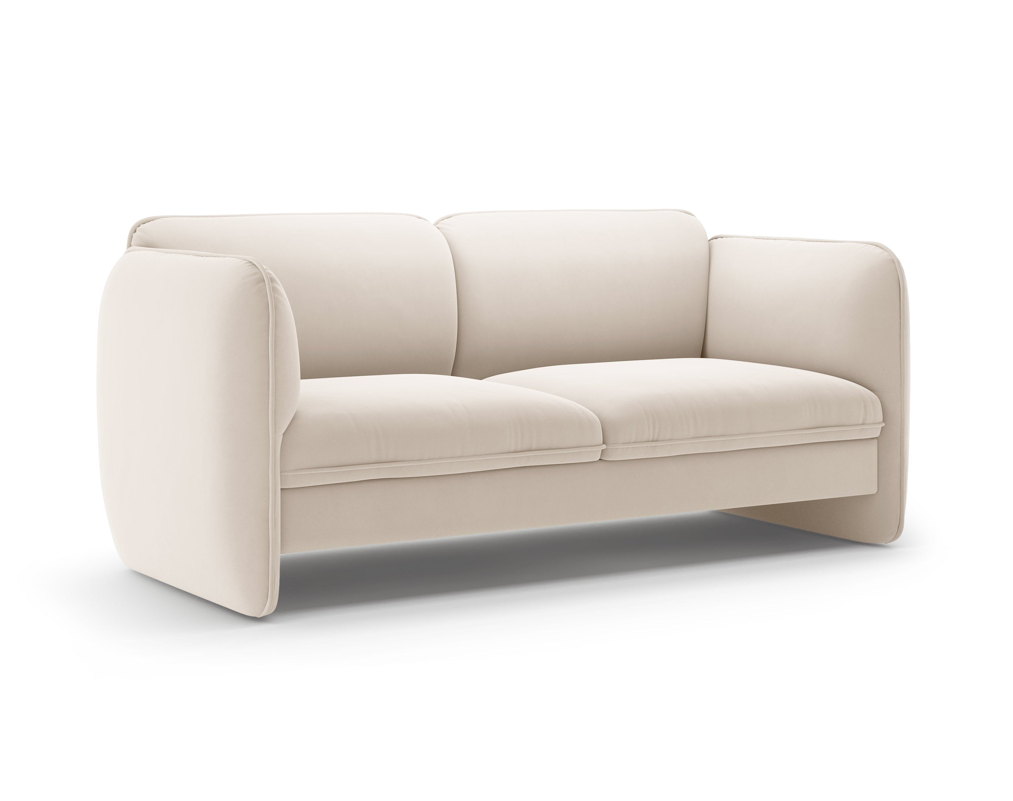 Sofa 2-zits fluweel GEORGIA lichtbeige