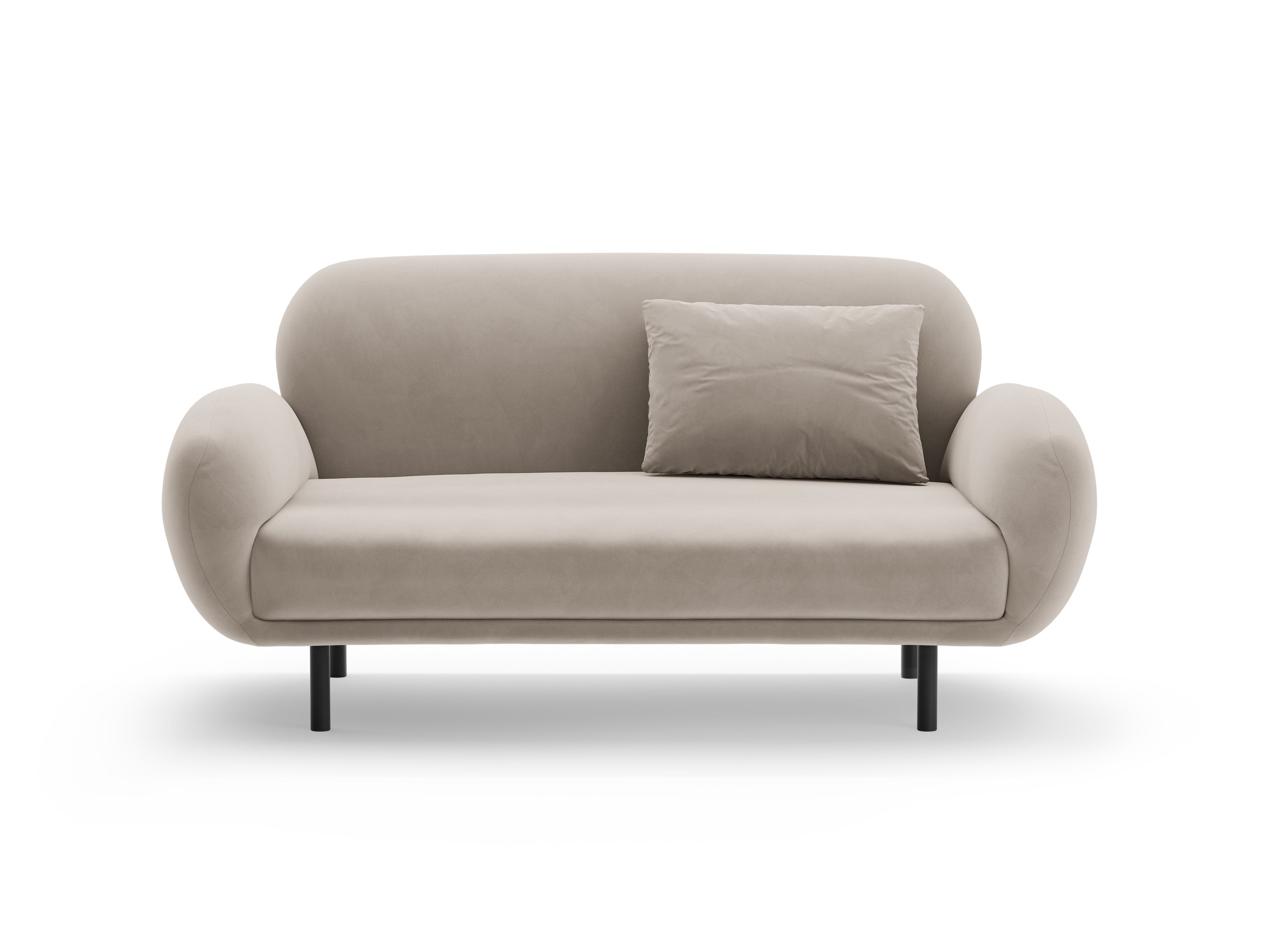 Velvet 2-Seater Sofa POPPY Light Beige