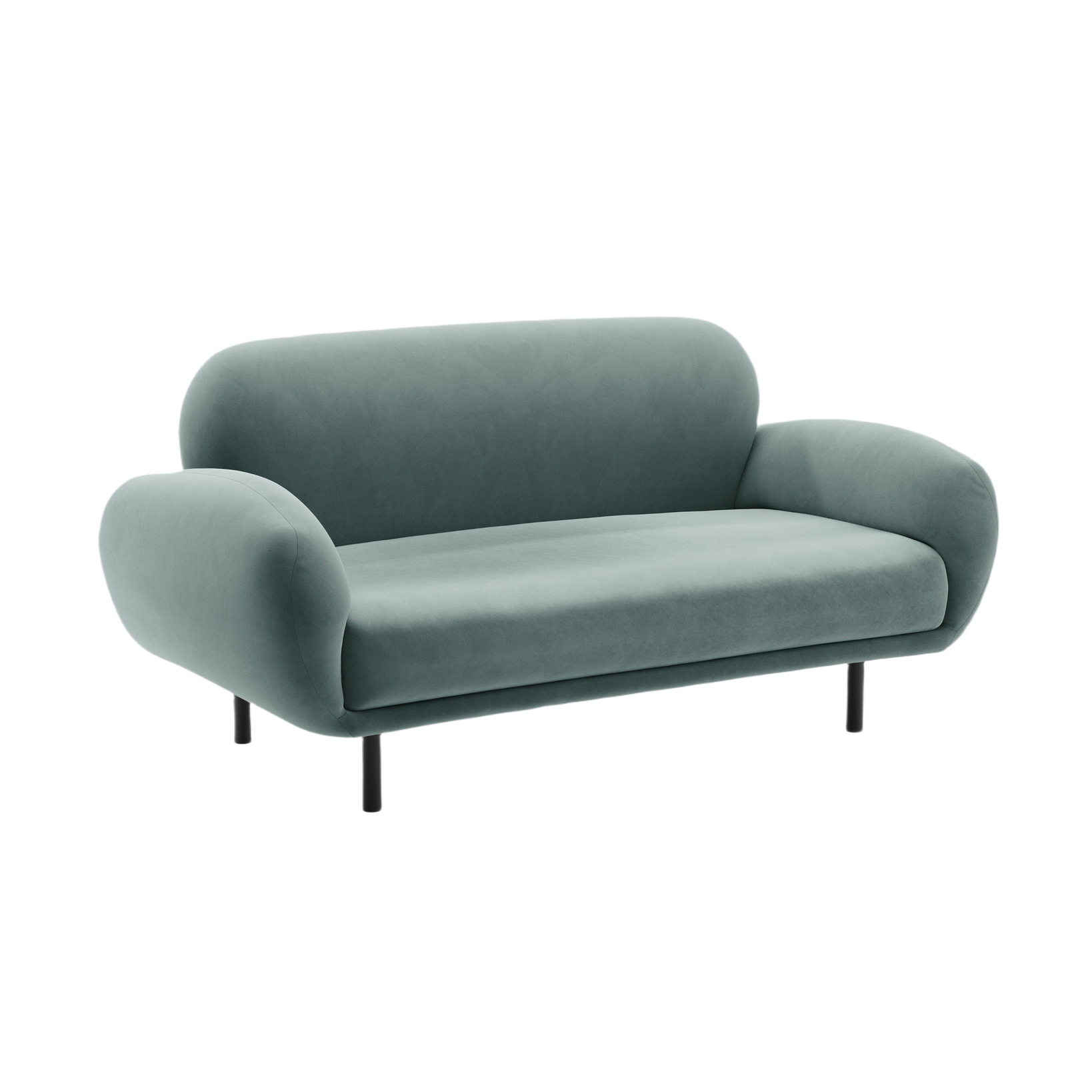 Velvet 2-Seater Sofa POPPY Light Blue