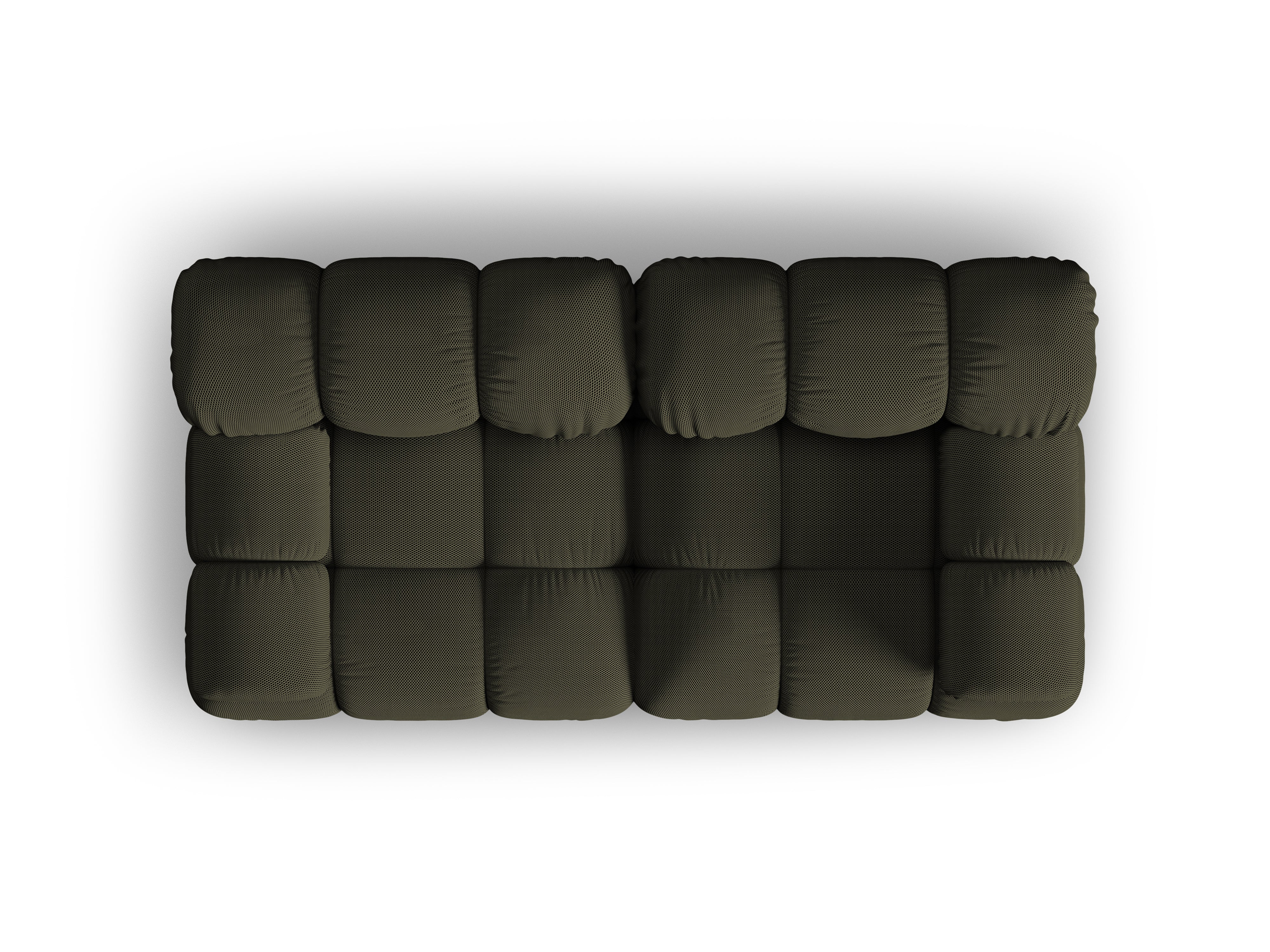 Modulaire 2-zitsbank BELLIS in donkergroene 3D-stof