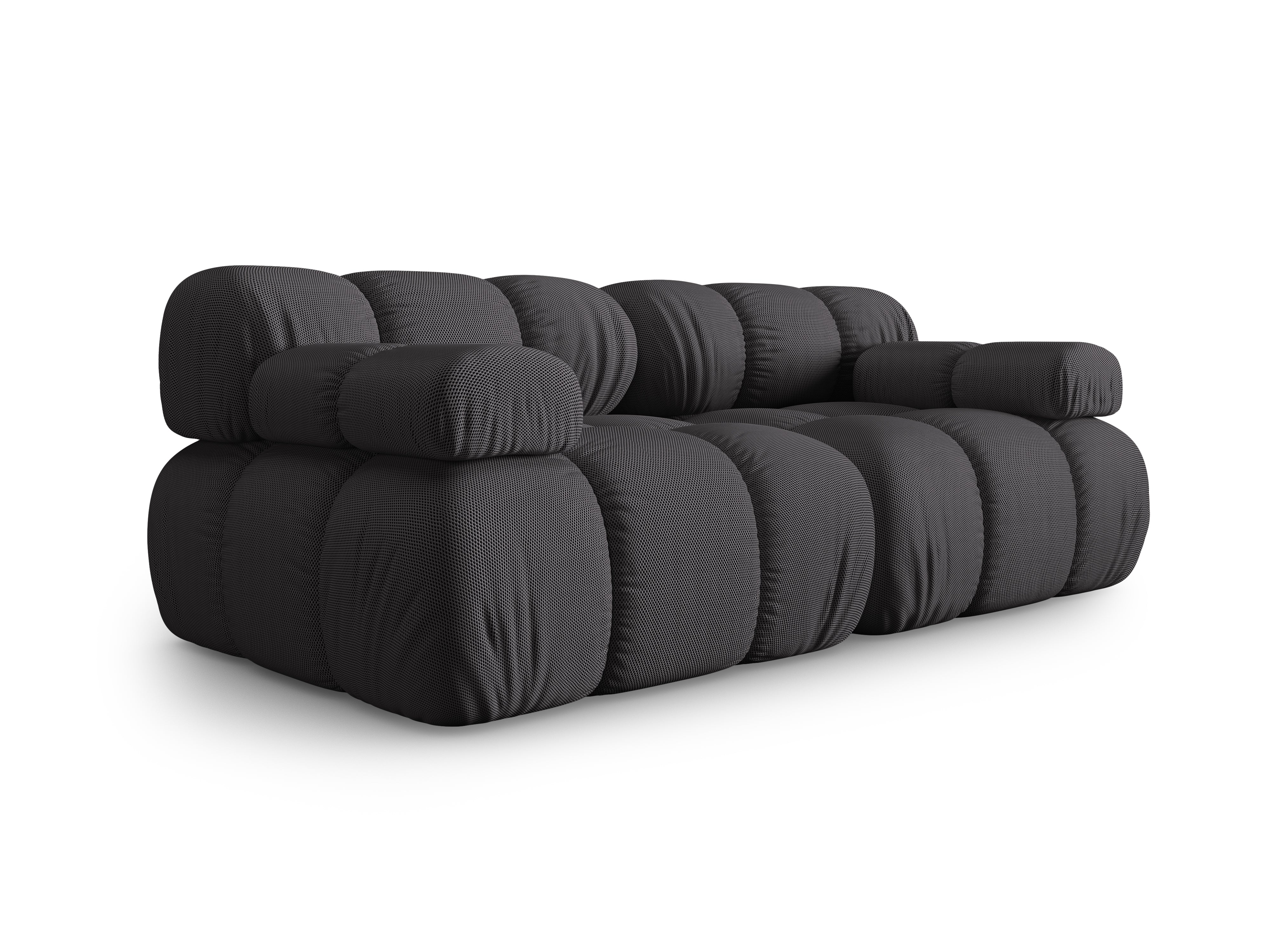 Modulaire 2-zitsbank BELLIS in donkergrijze 3D-stof
