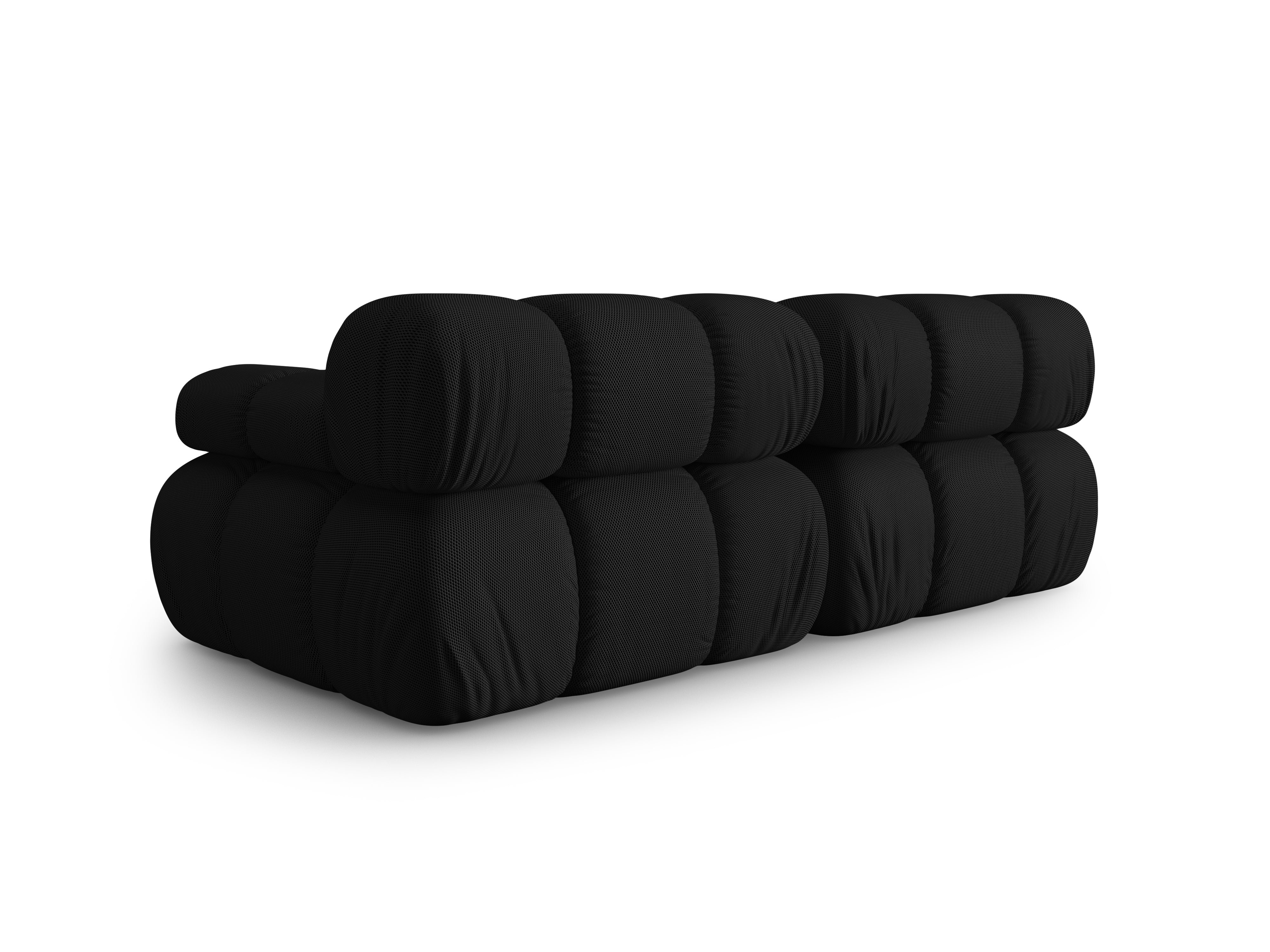 Modulaire 2-zitsbank BELLIS in zwart 3D-stof