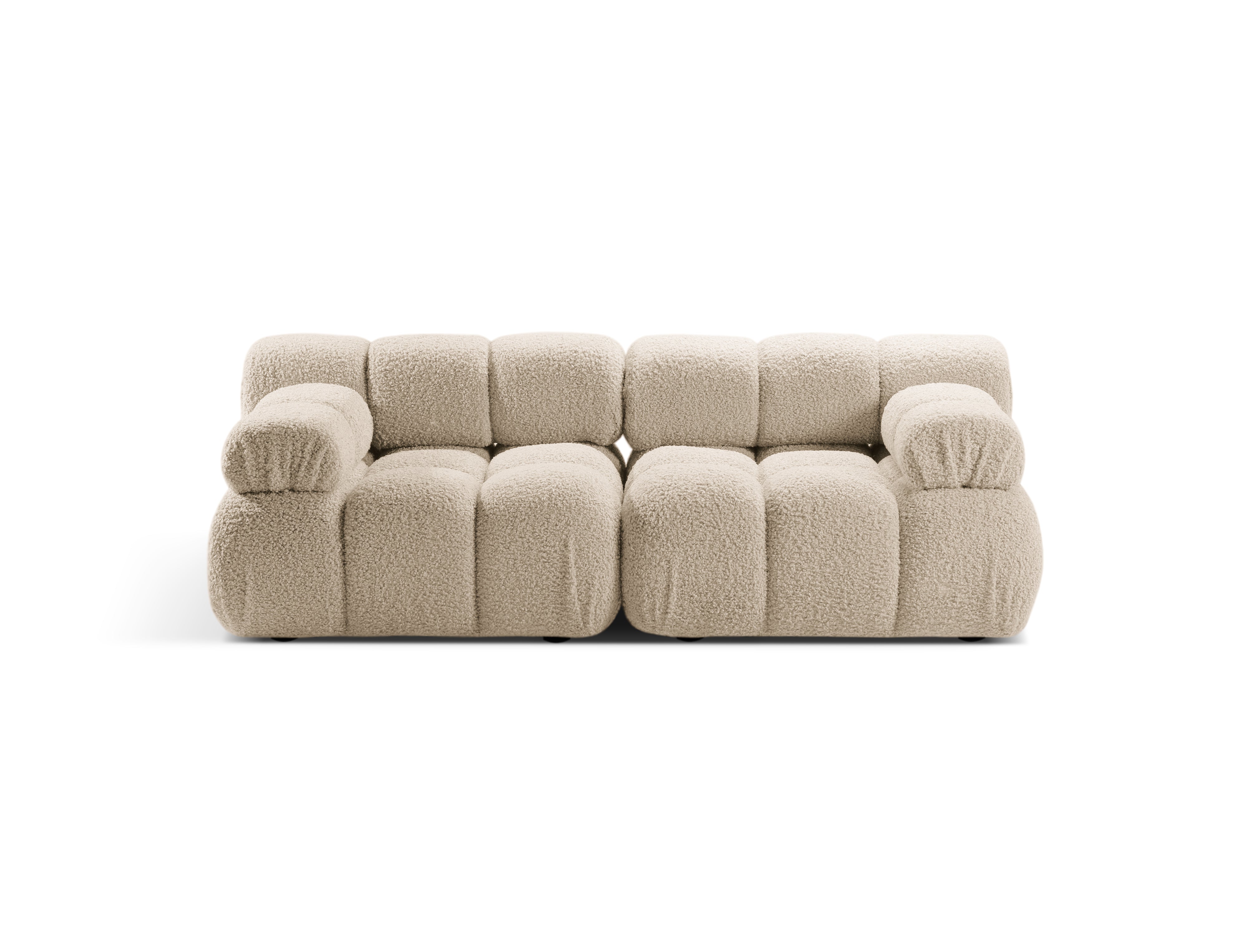Modulaire 2-zitsbank BELLIS in beige bouclé