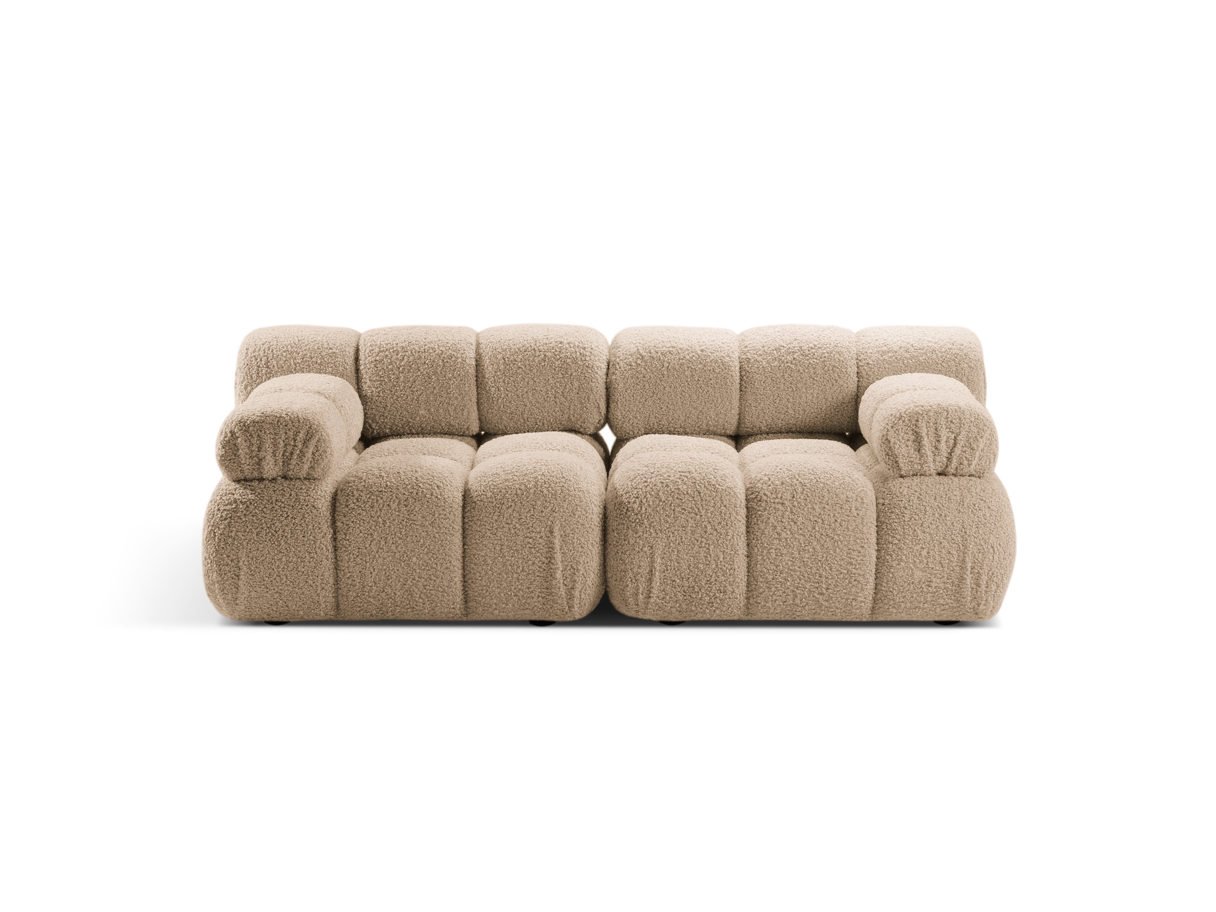 Modulaire 2-zitsbank BELLIS in zandkleurige boucle