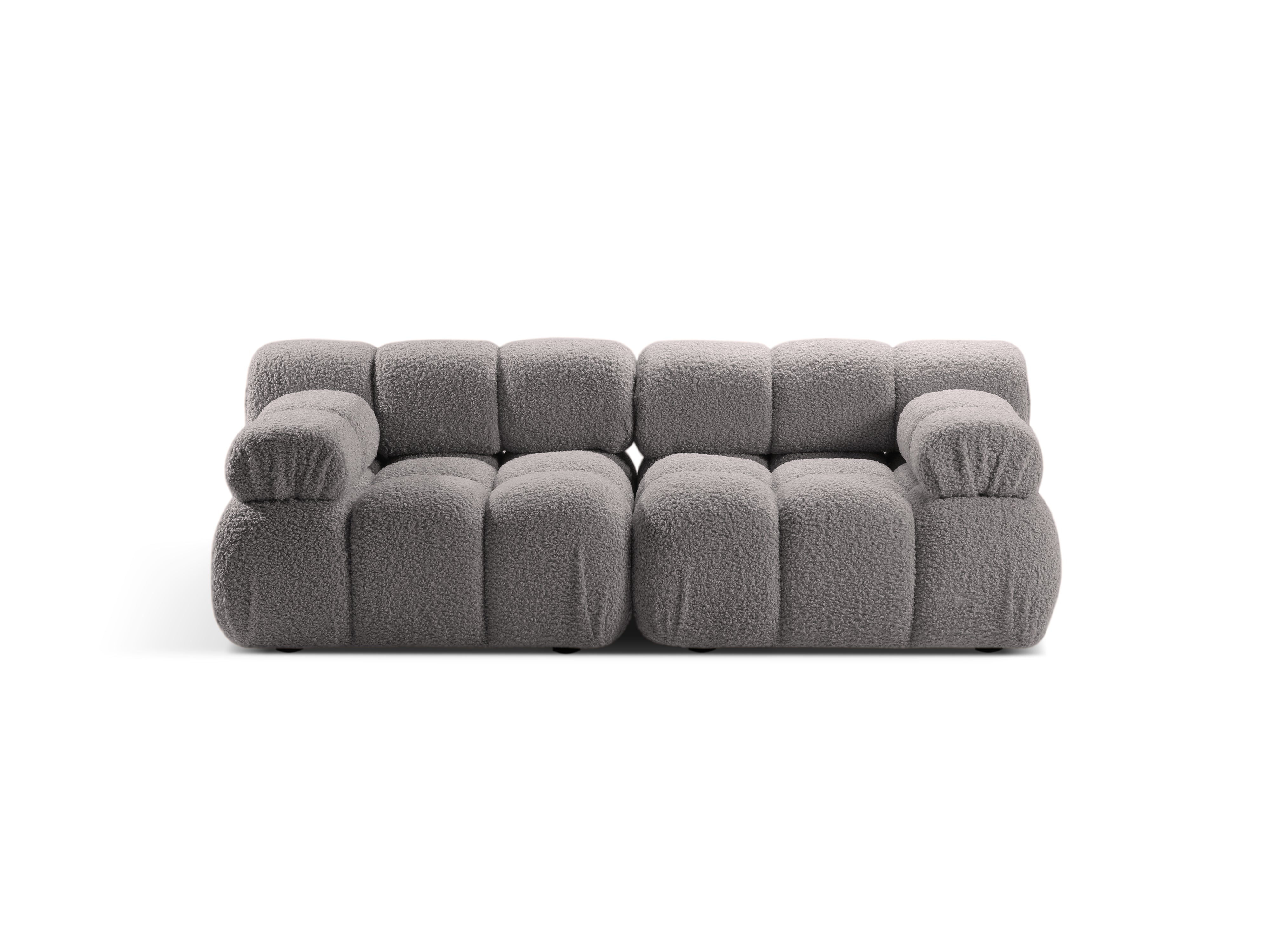 Modulaire 2-zitsbank BELLIS grijze boucle
