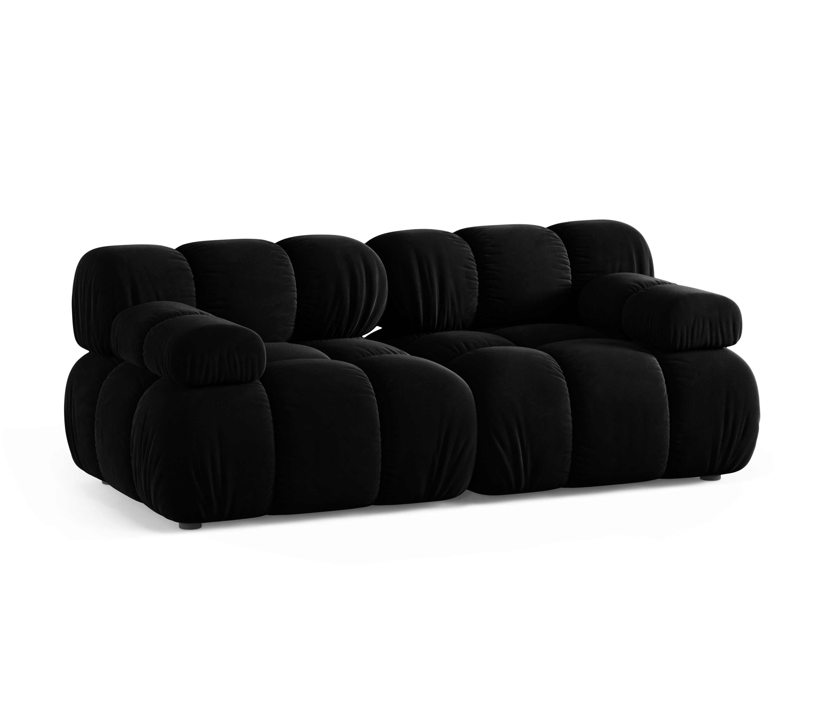 Modulaire 2-zitsbank BELLIS zwart fluweel