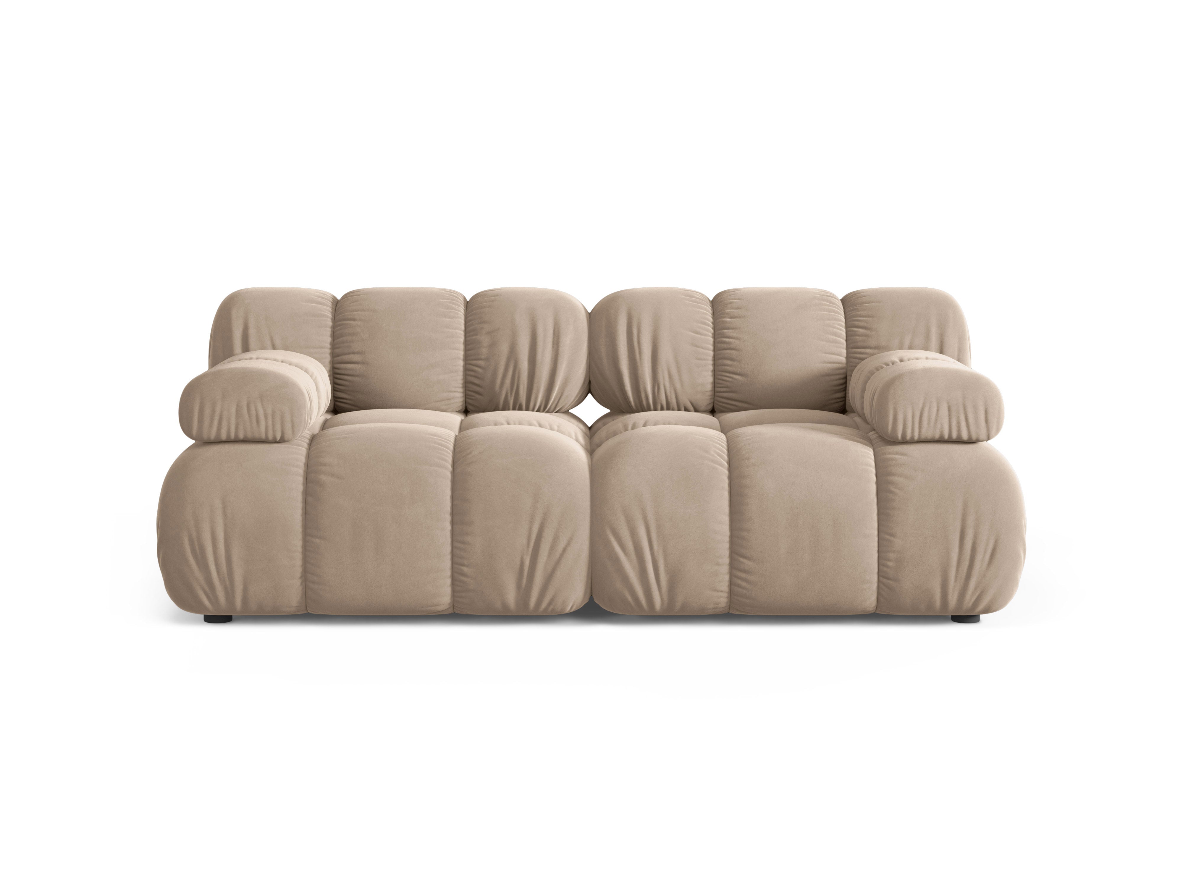 Modulaire 2-zitsbank BELLIS in beige fluweel