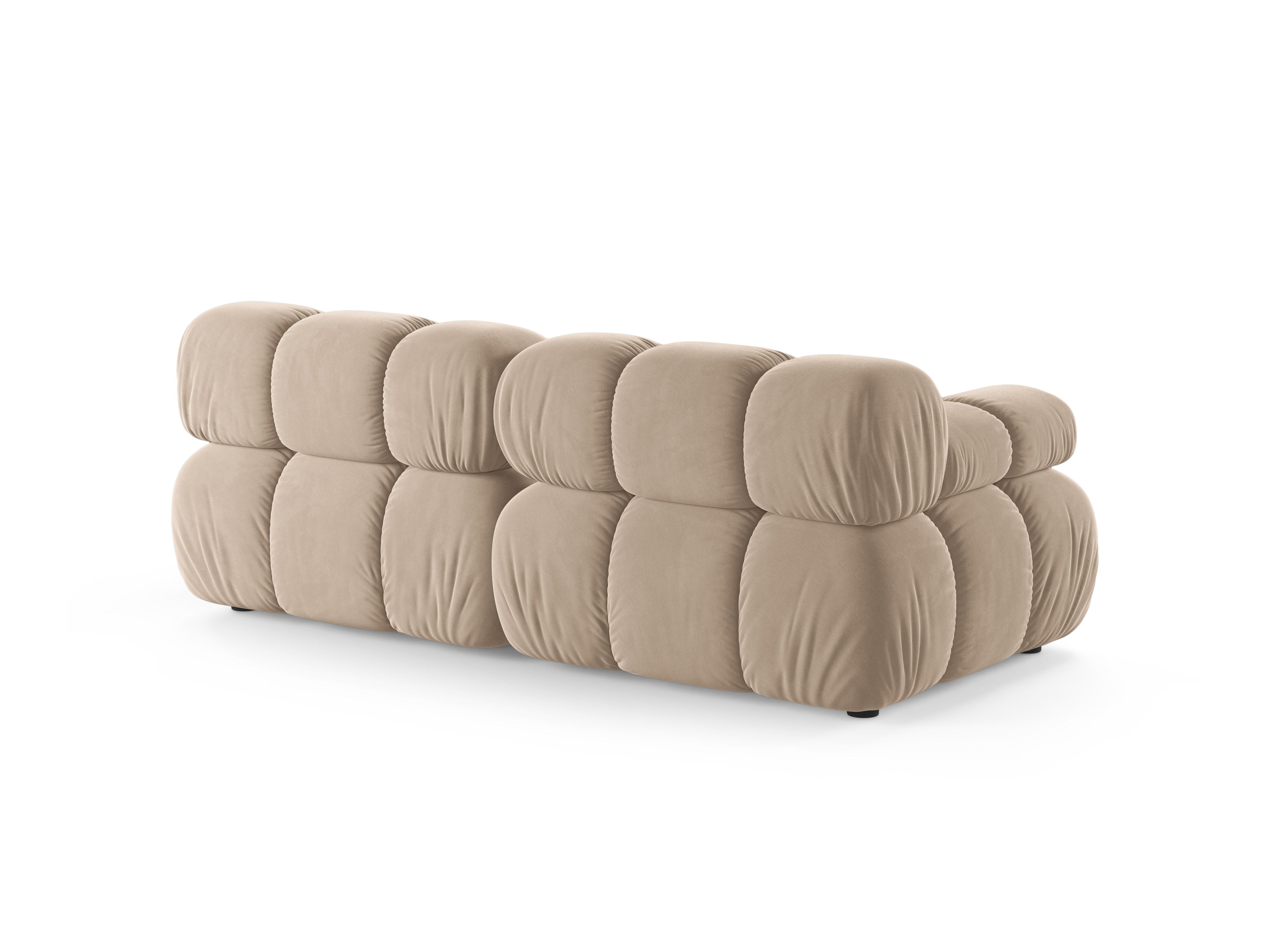 Modulaire 2-zitsbank BELLIS in beige fluweel