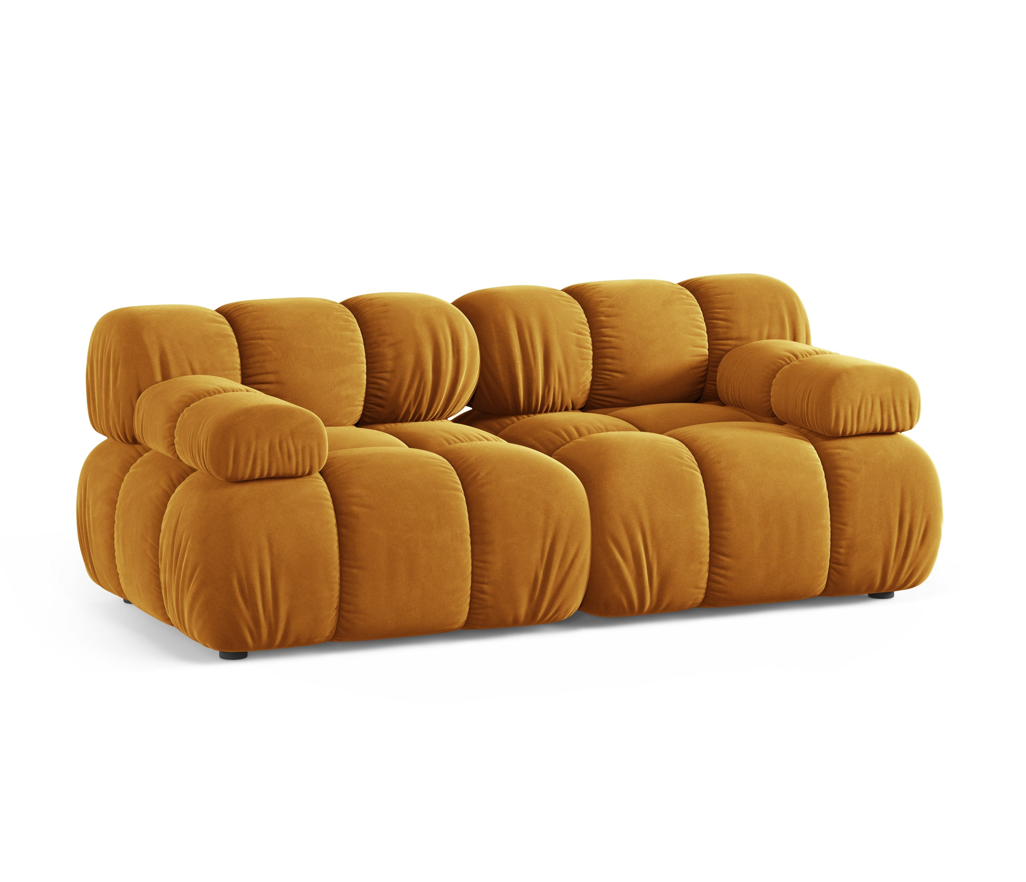 Modulaire 2-zitsbank BELLIS in mosterdkleurig velours