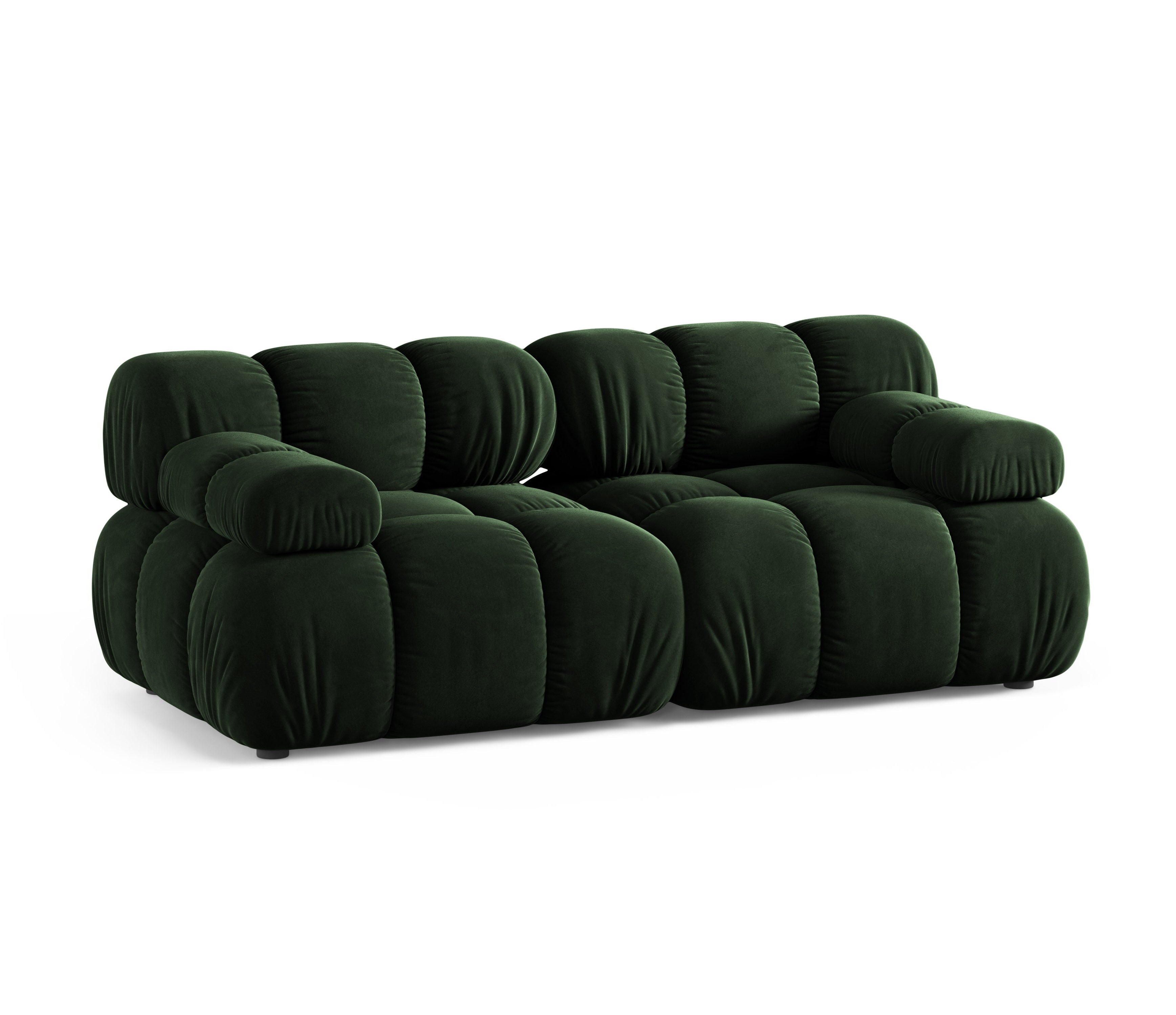 Modulaire 2-zitsbank BELLIS in flessengroen velours