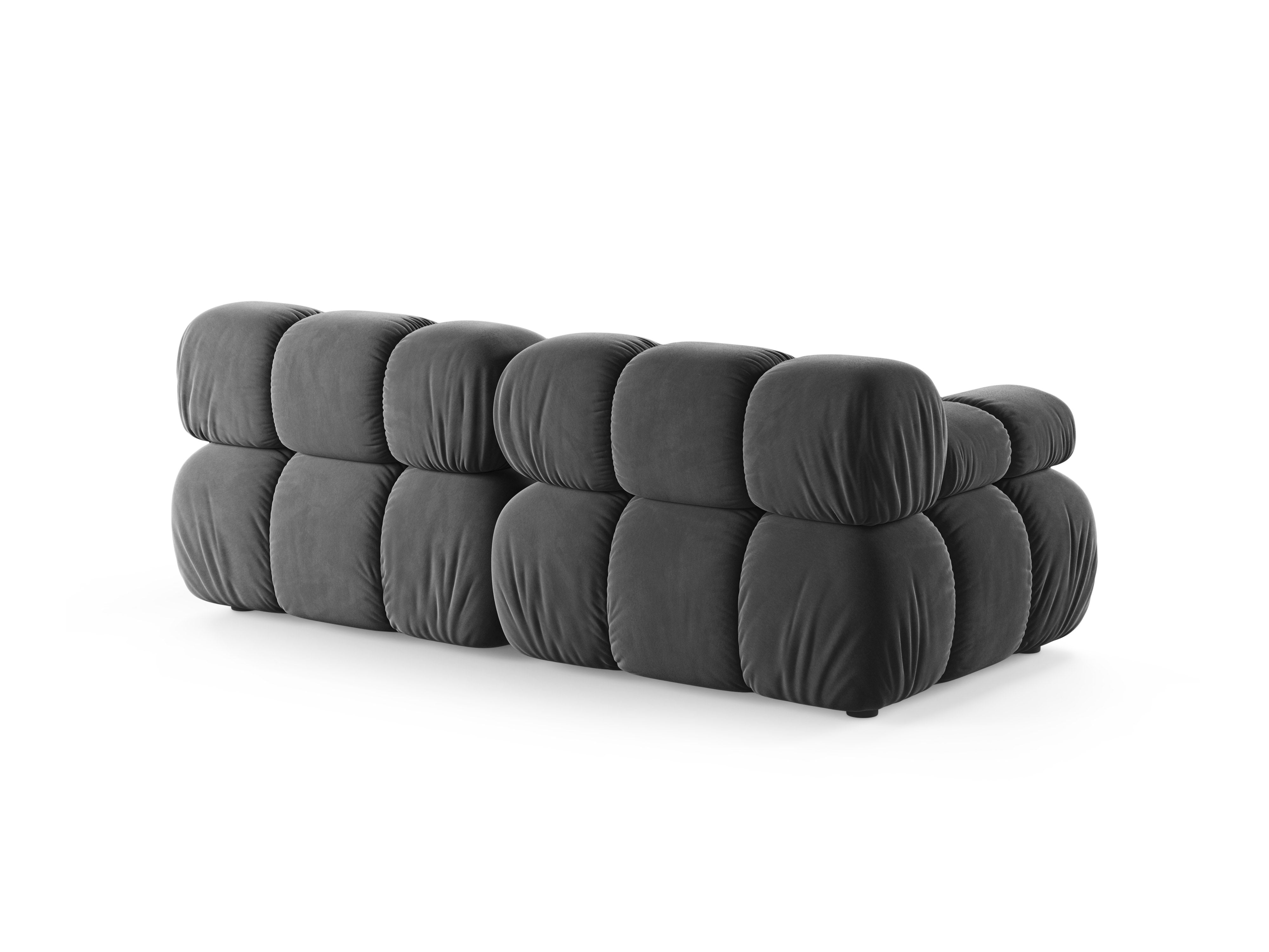 Modulaire 2-zitsbank BELLIS grijs fluweel