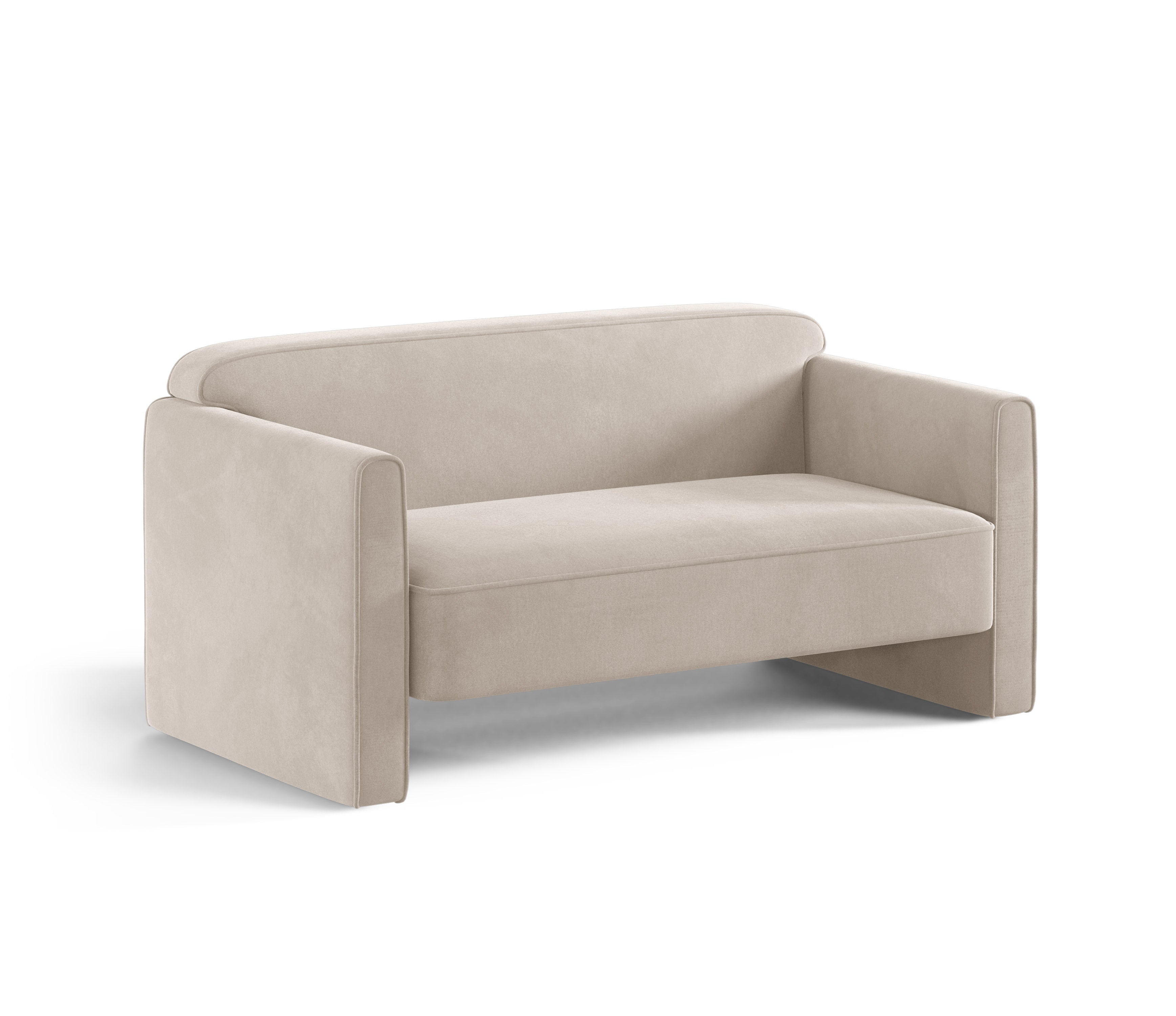 Sofa 2-zits fluwelen ABBY beige