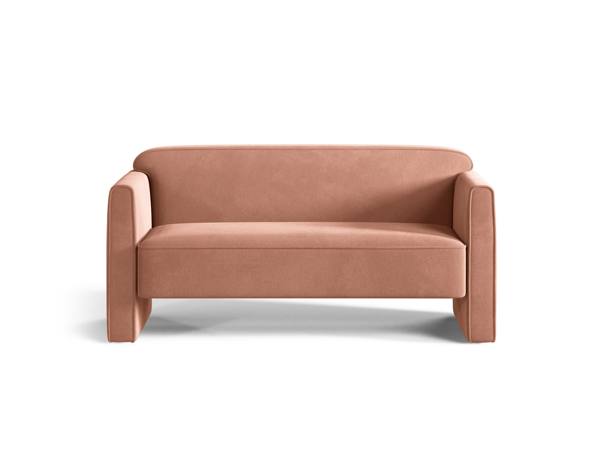 Sofa 2-zits fluwelen ABBY roze