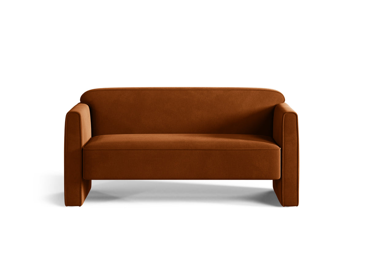 Sofa 2-zits fluwelen ABBY terracotta