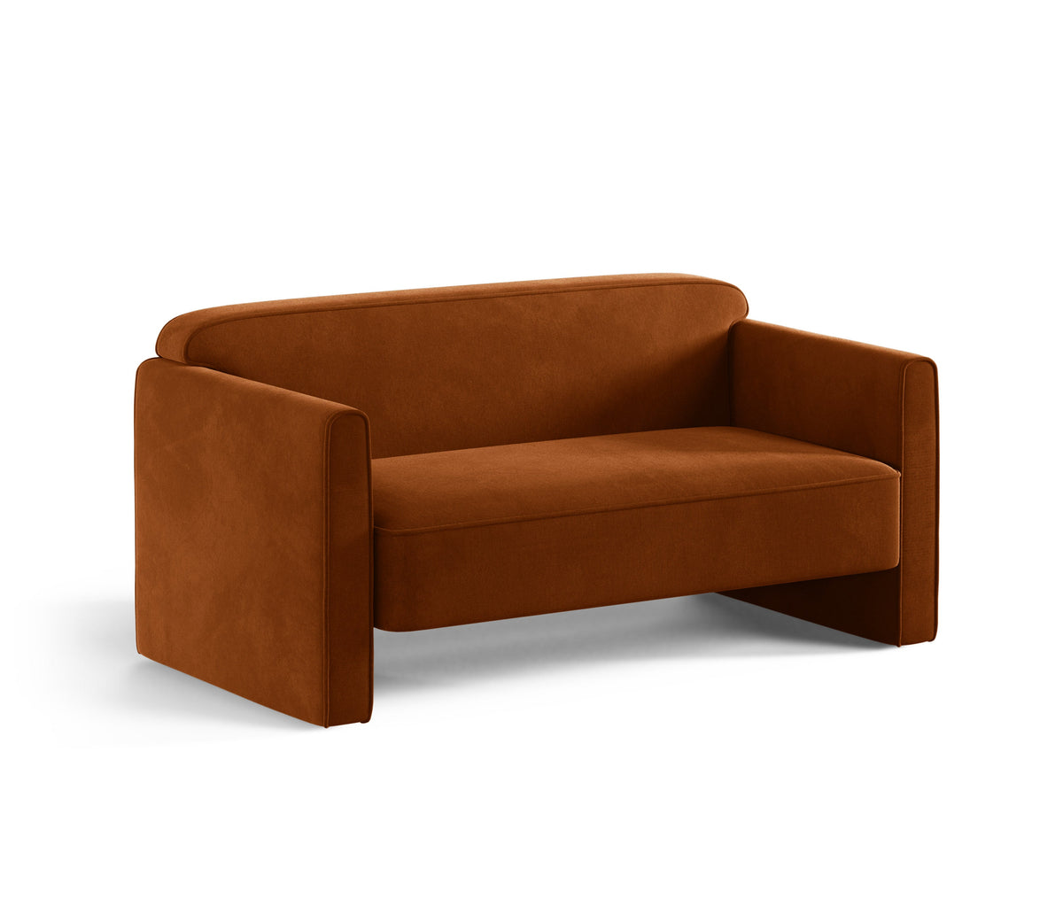 Sofa 2-zits fluwelen ABBY terracotta