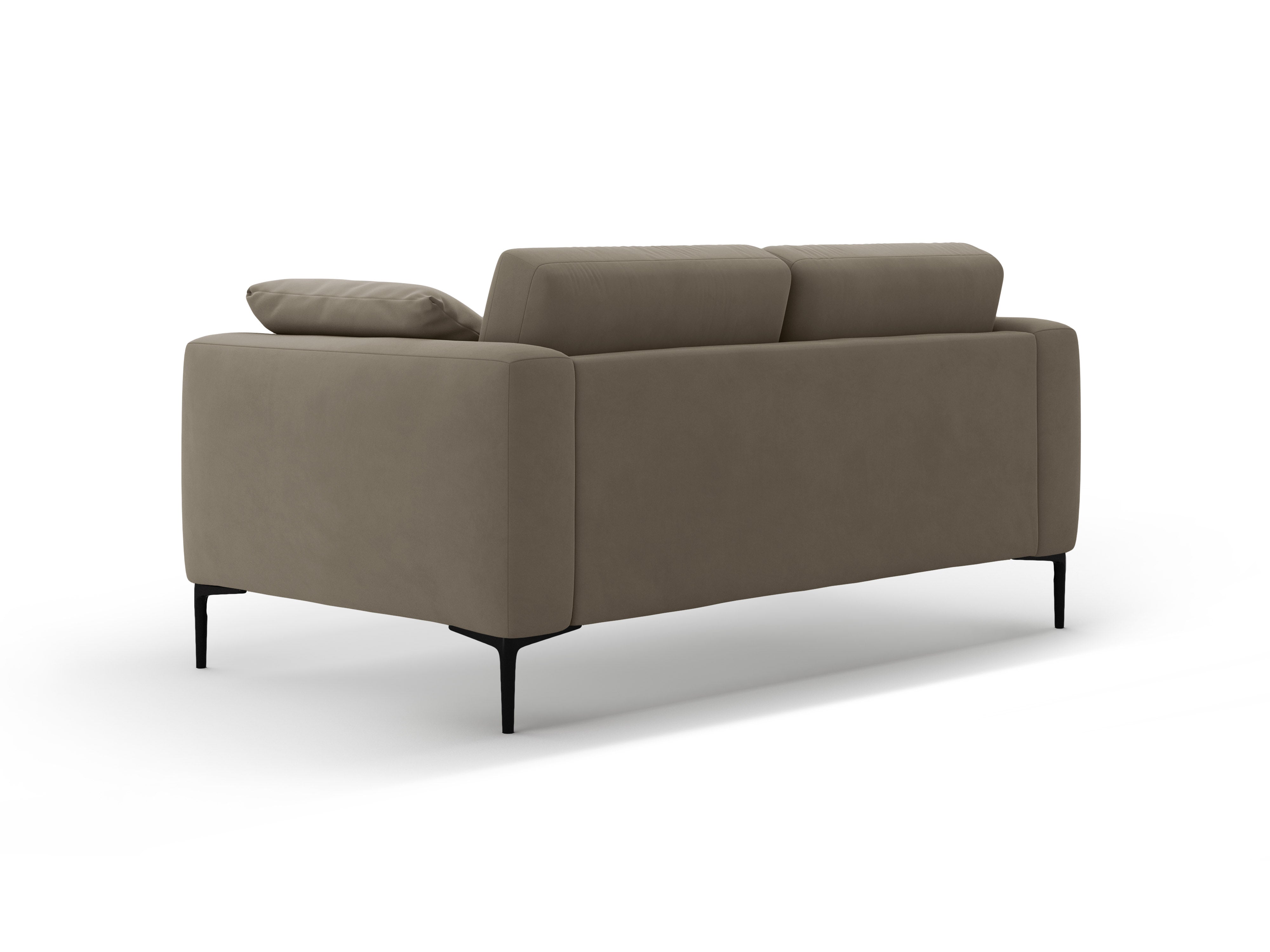 Velvet 2-Seater Sofa BEMY Gray-Brown