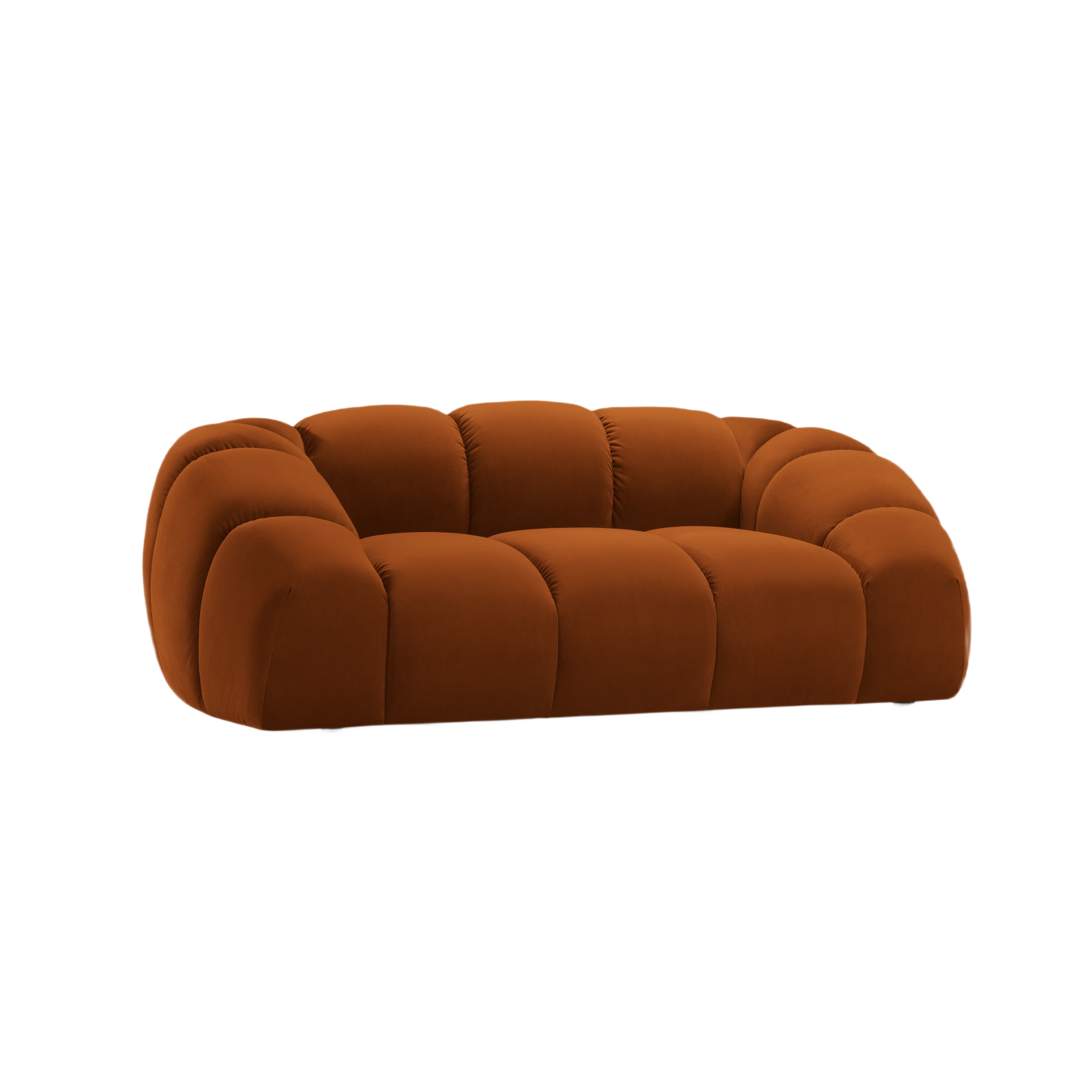 Velvet 2-Seater Sofa DIANA terracotta
