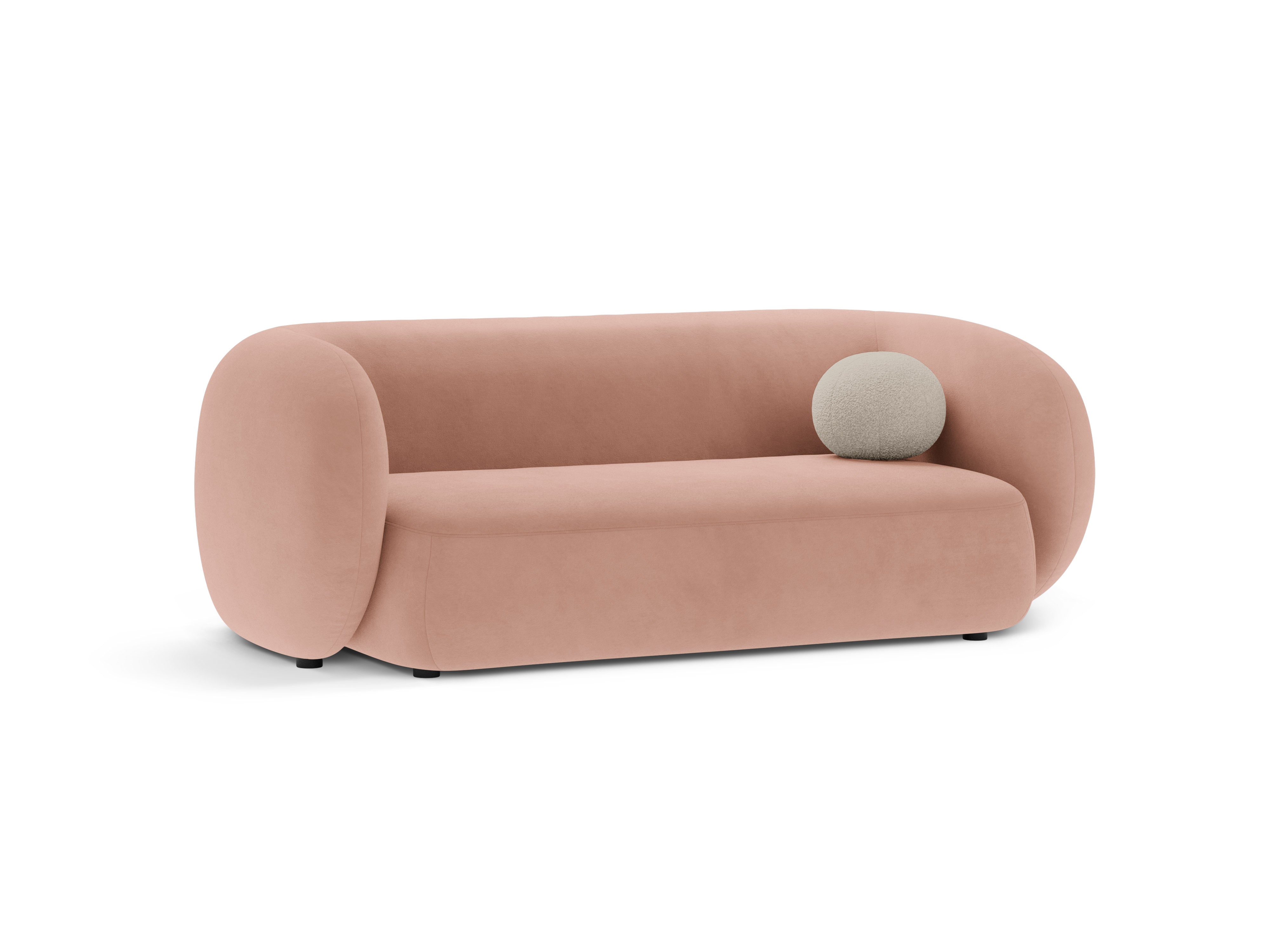 Sofa van fluweel voor 2 personen KATE lichtroze