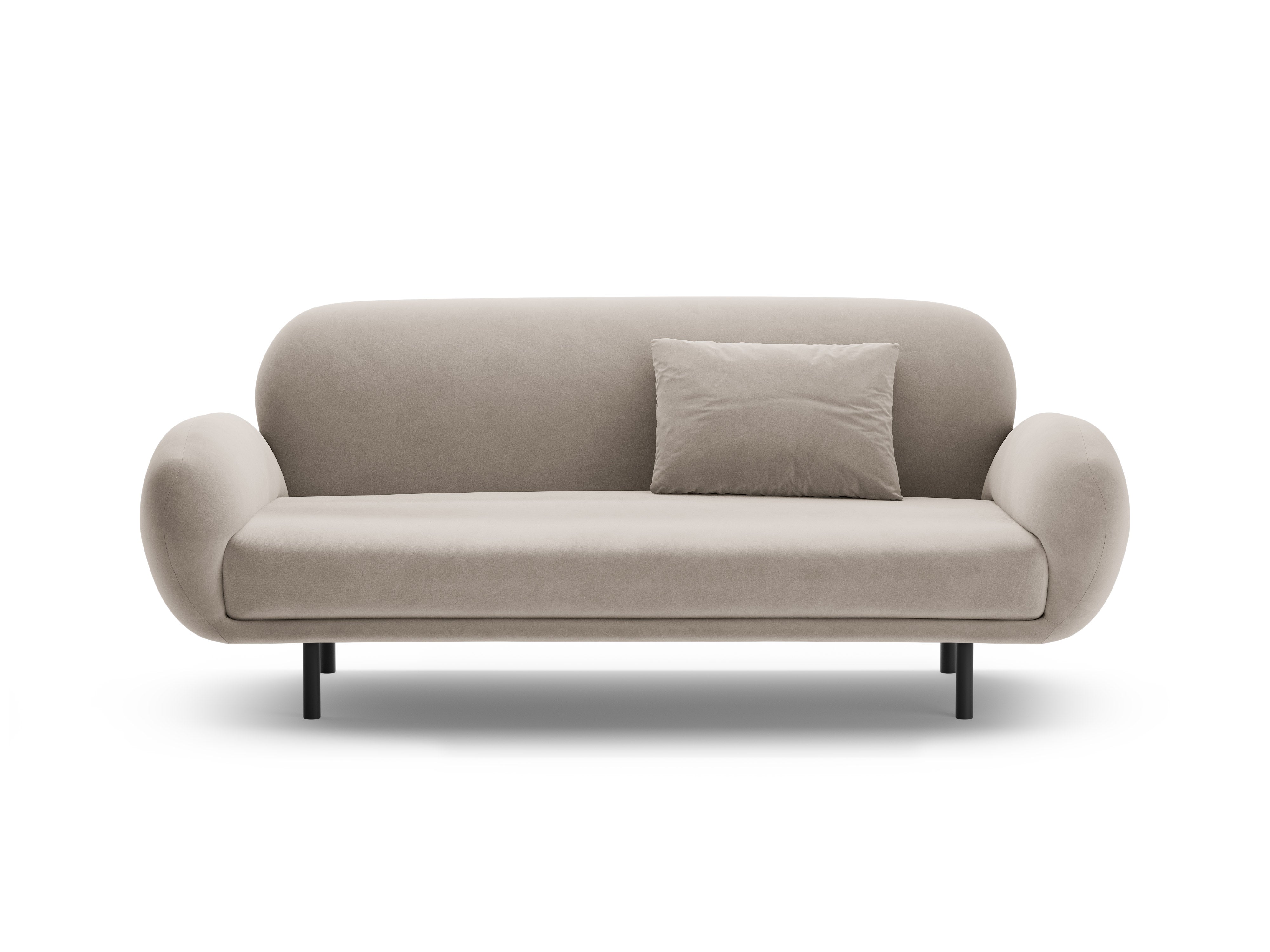 Sofa aus Samt 2,5-sitzig POPPY hellbeige