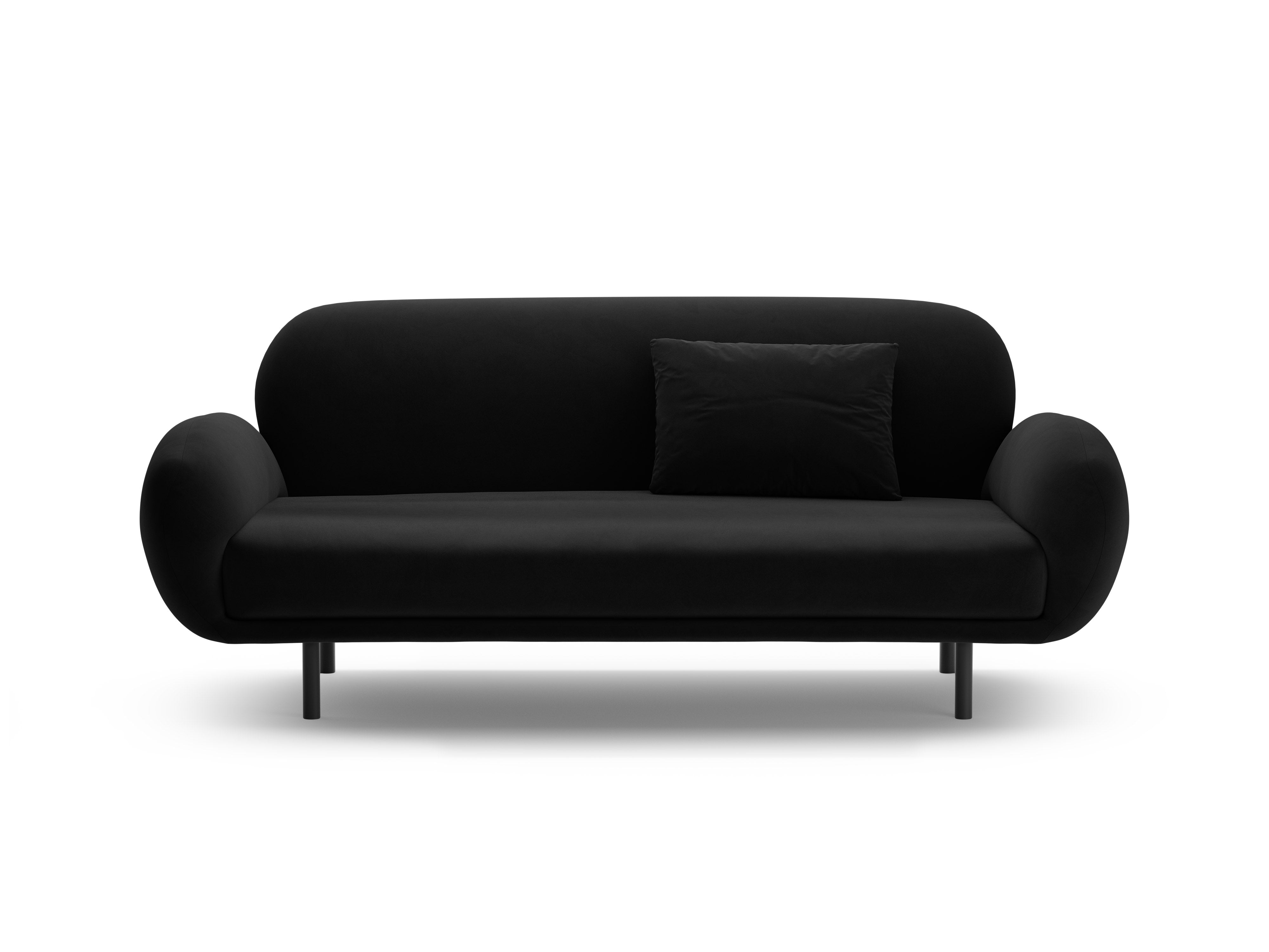 Sofa van fluweel 2,5-persoons POPPY zwart