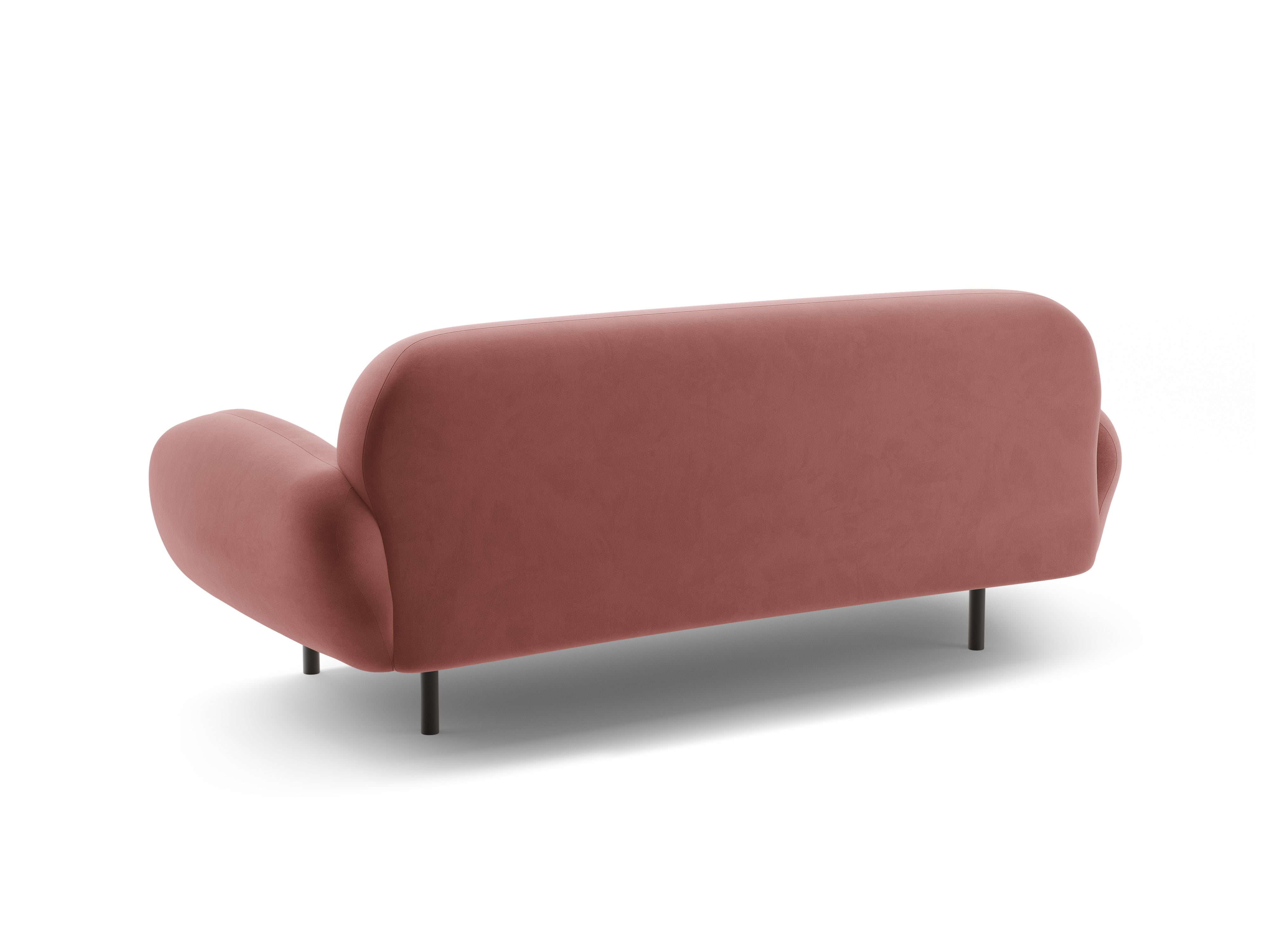 Sofa van fluweel 2,5-persoons POPPY vuilroze