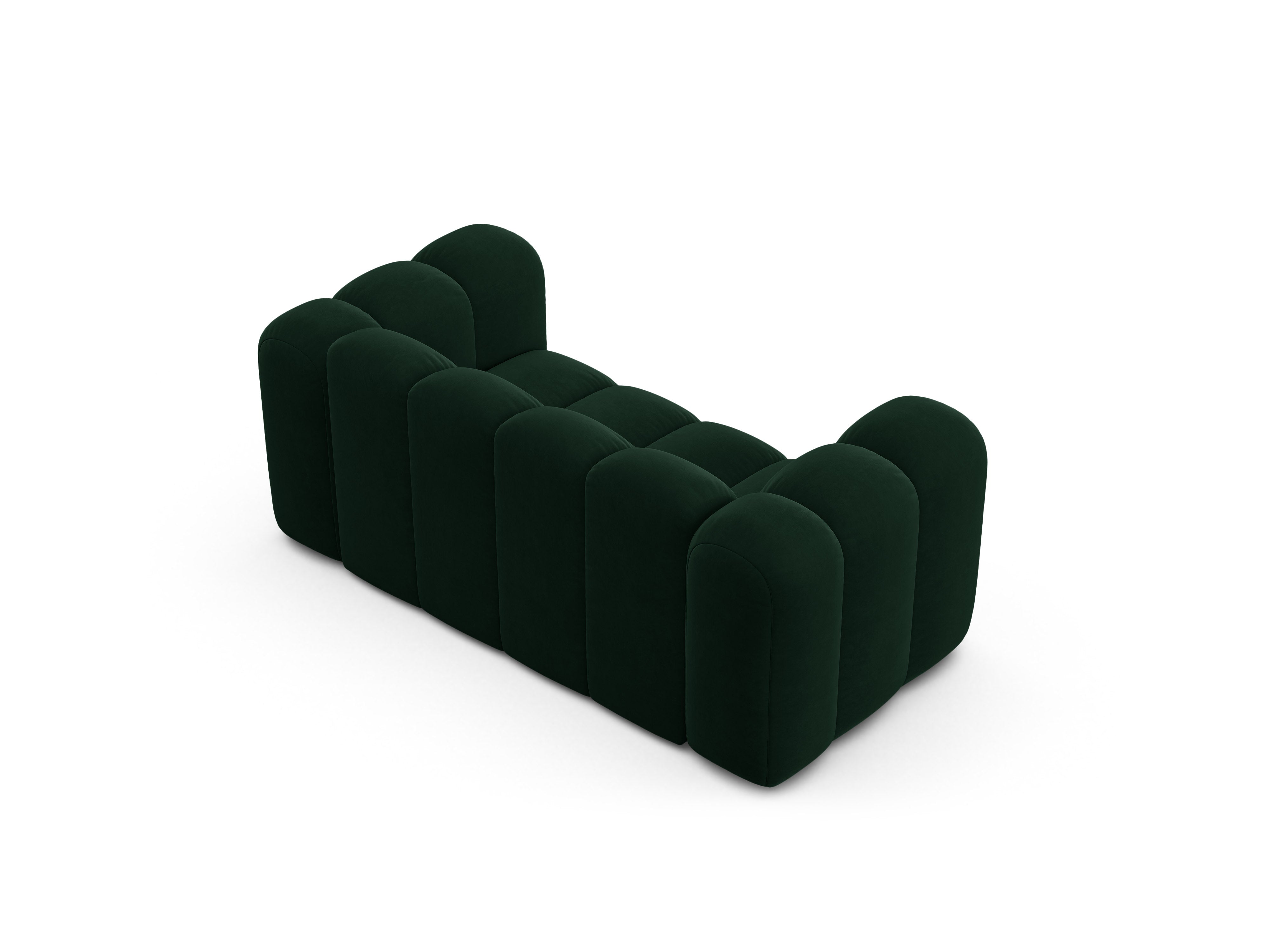 Sofa aksamitna 2-osobowa LUPINE butelkowy zielony – szenil