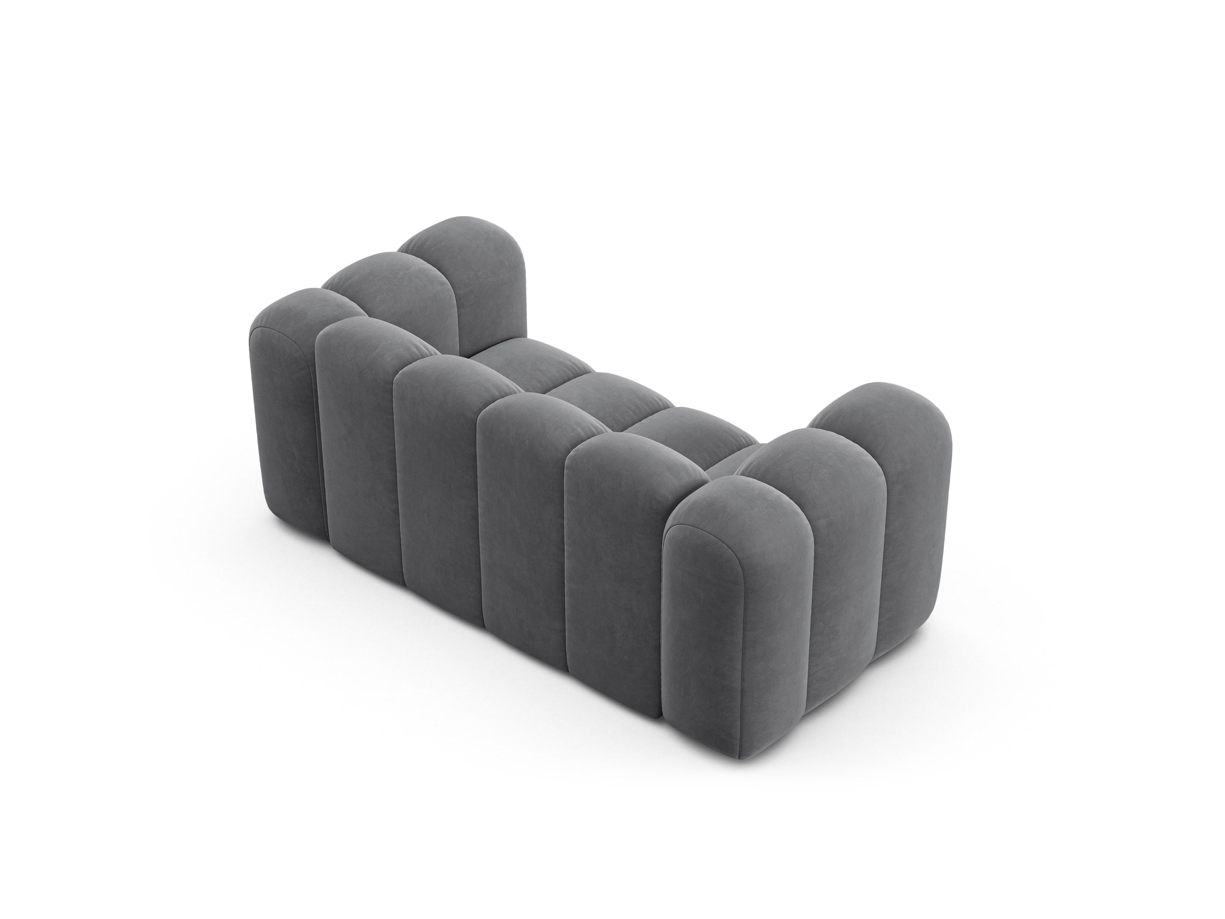 Sofa aksamitna 2-osobowa LUPINE szary – szenil